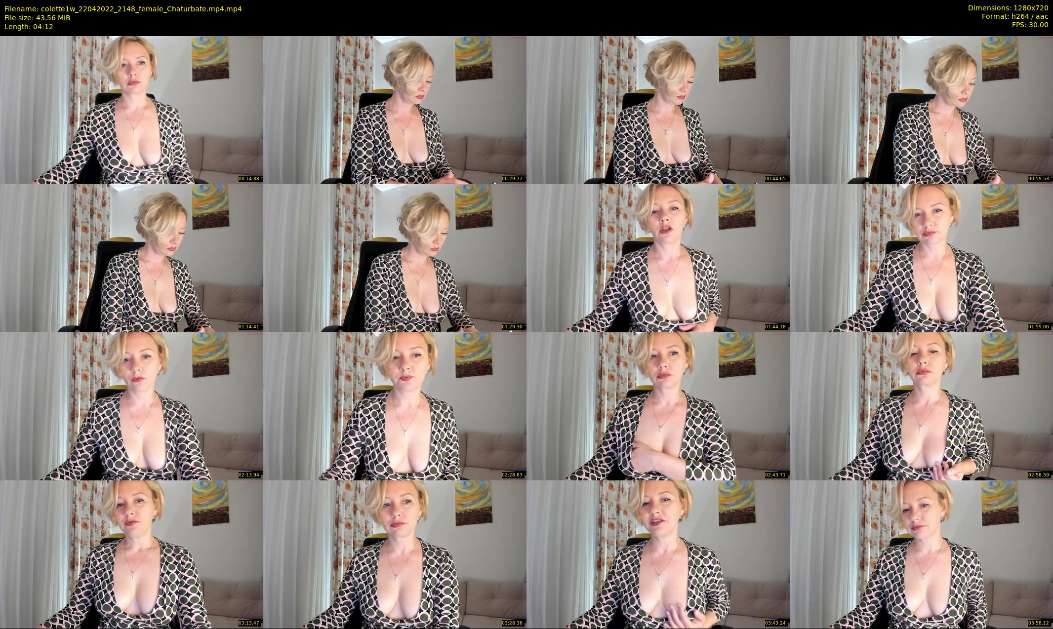 colette1w — 5 minute Chaturbate female cam show recording, 720p, Apr 22, 2022