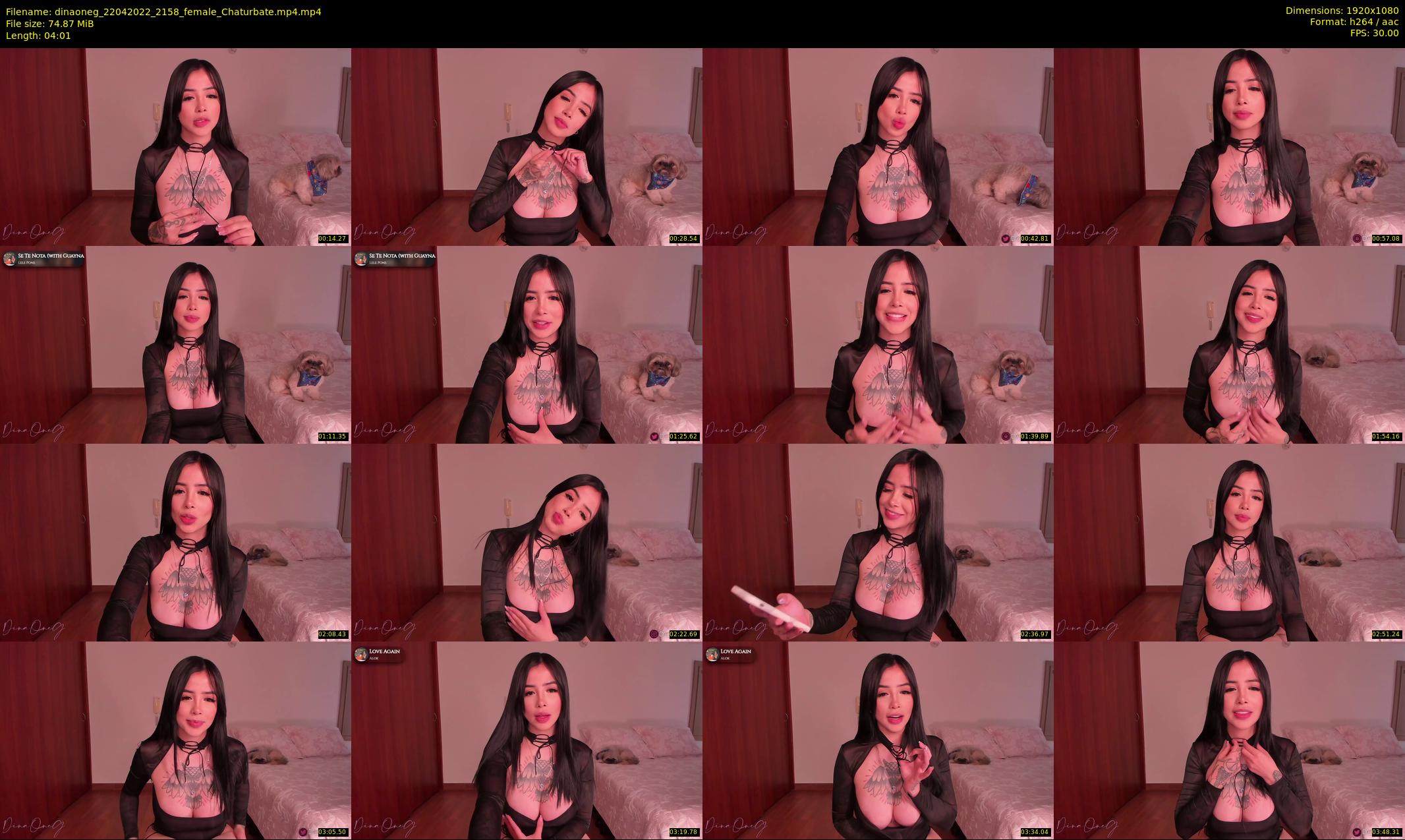 dinaoneg — 5 minute Chaturbate female cam show recording, 1080p, Apr 22, 2022