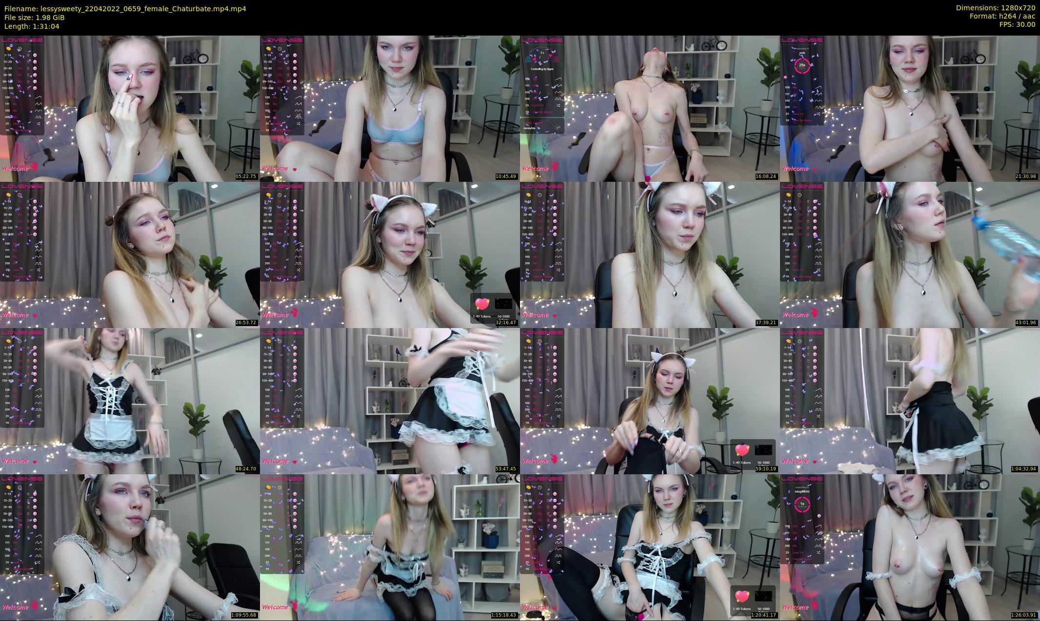 lessysweety — 92 minute Chaturbate female cam show recording, 720p, Apr 22, 2022