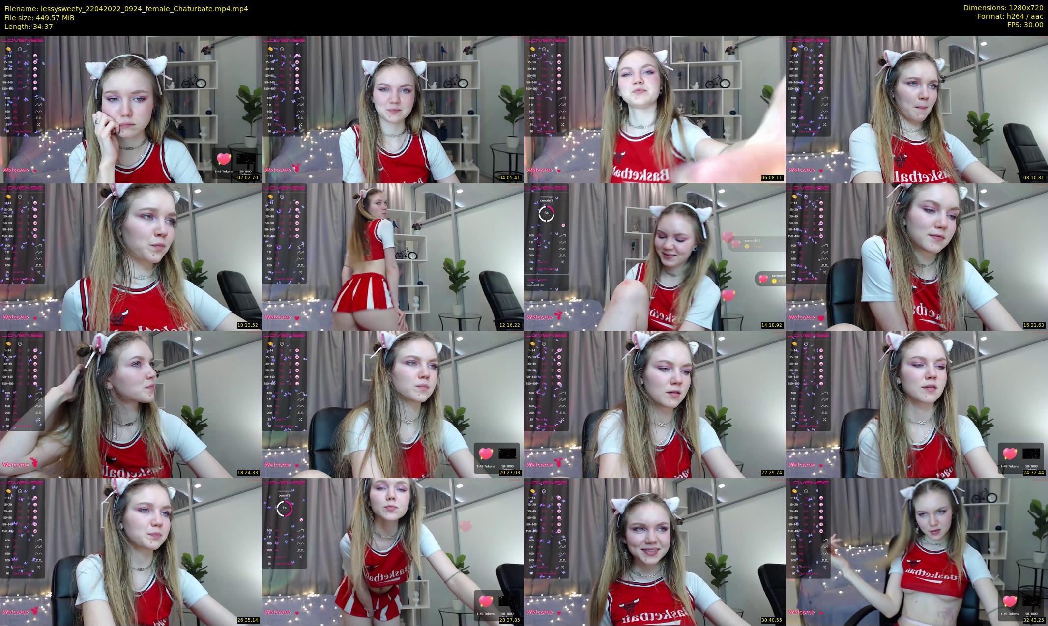 lessysweety — 35 minute Chaturbate female cam show recording, 720p, Apr 22, 2022