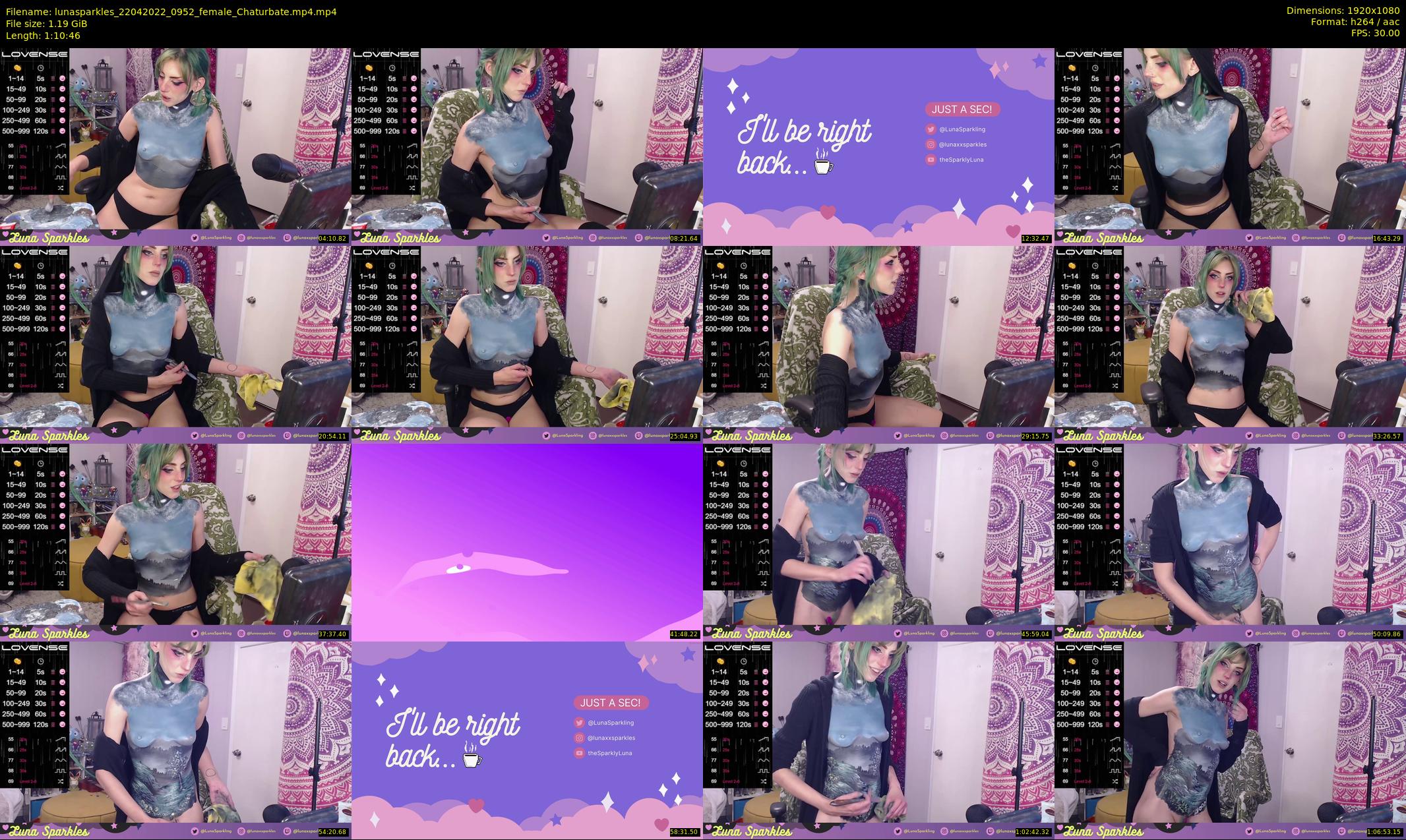 lunasparkles — 71 minute Chaturbate female cam show recording, 1080p, Apr 22, 2022