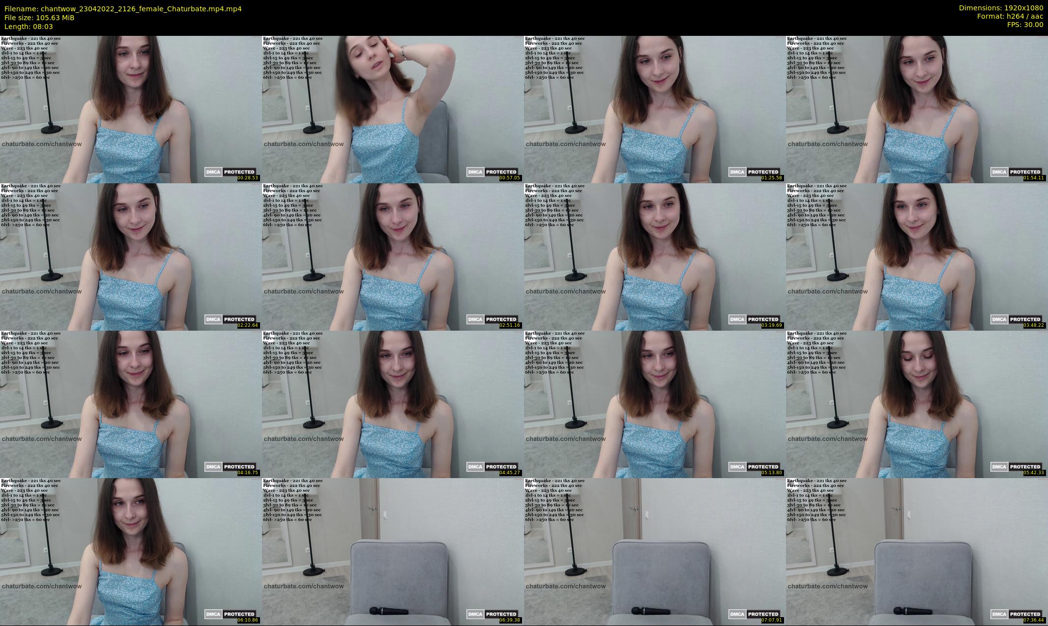 chantwow — 9 minute Chaturbate female cam show recording, 1080p, Apr 23, 2022