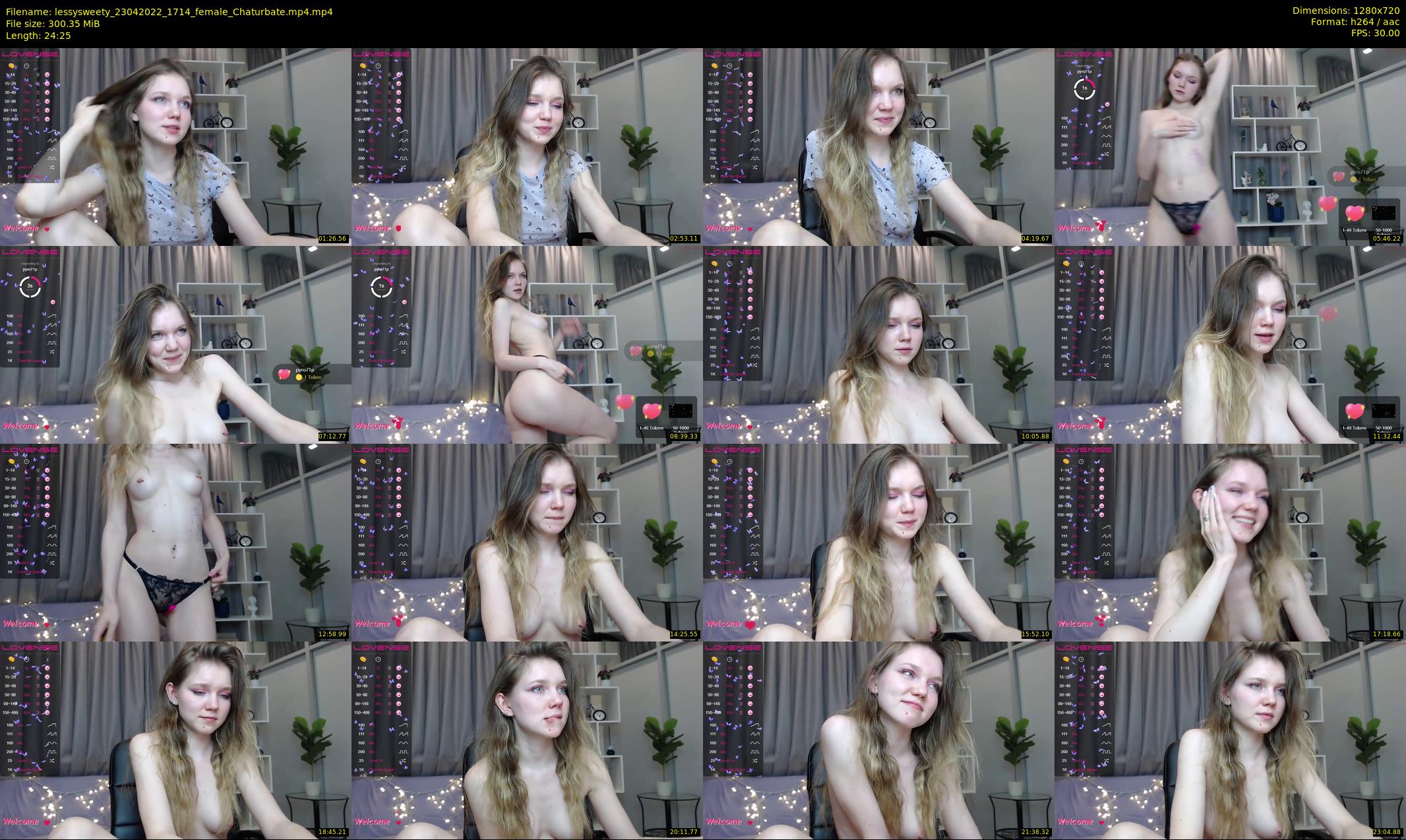 lessysweety — 25 minute Chaturbate female cam show recording, 720p, Apr 23, 2022