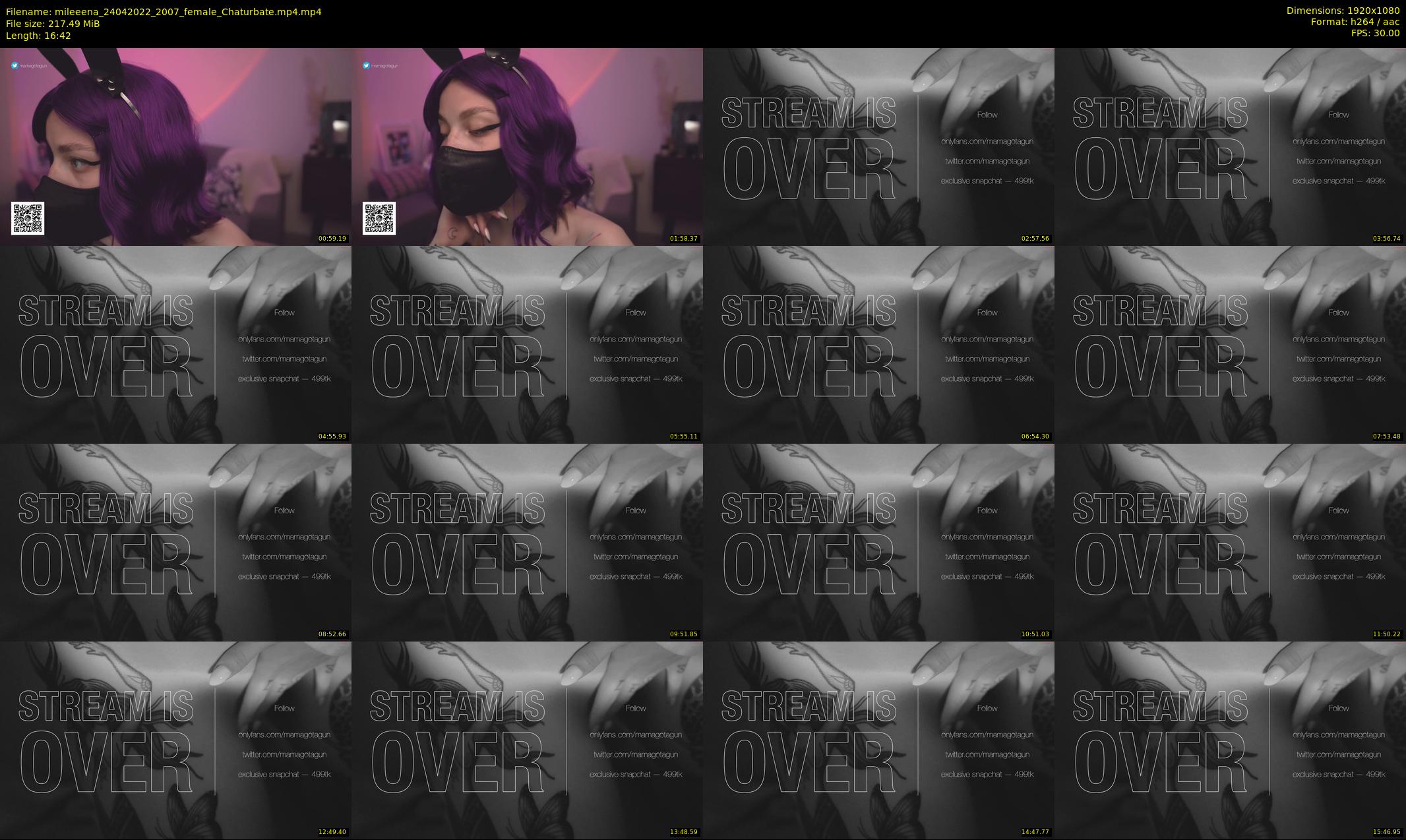 mileeena — 17 minute Chaturbate female cam show recording, 1080p, Apr 24, 2022