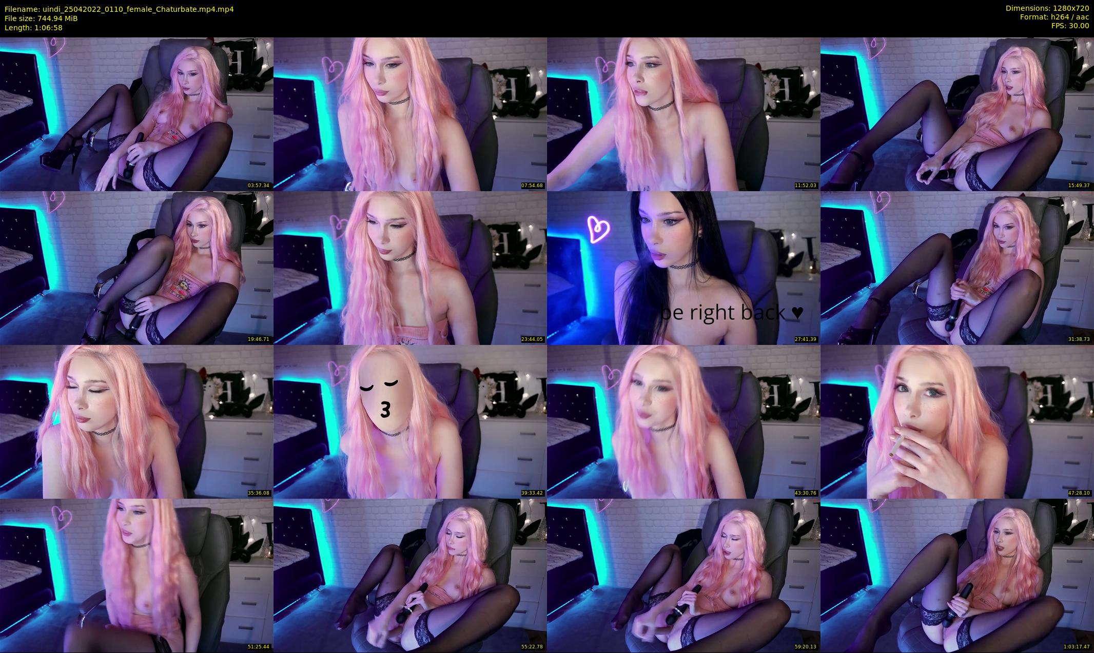 uindi — 67 minute Chaturbate female cam show recording, 720p, Apr 25, 2022