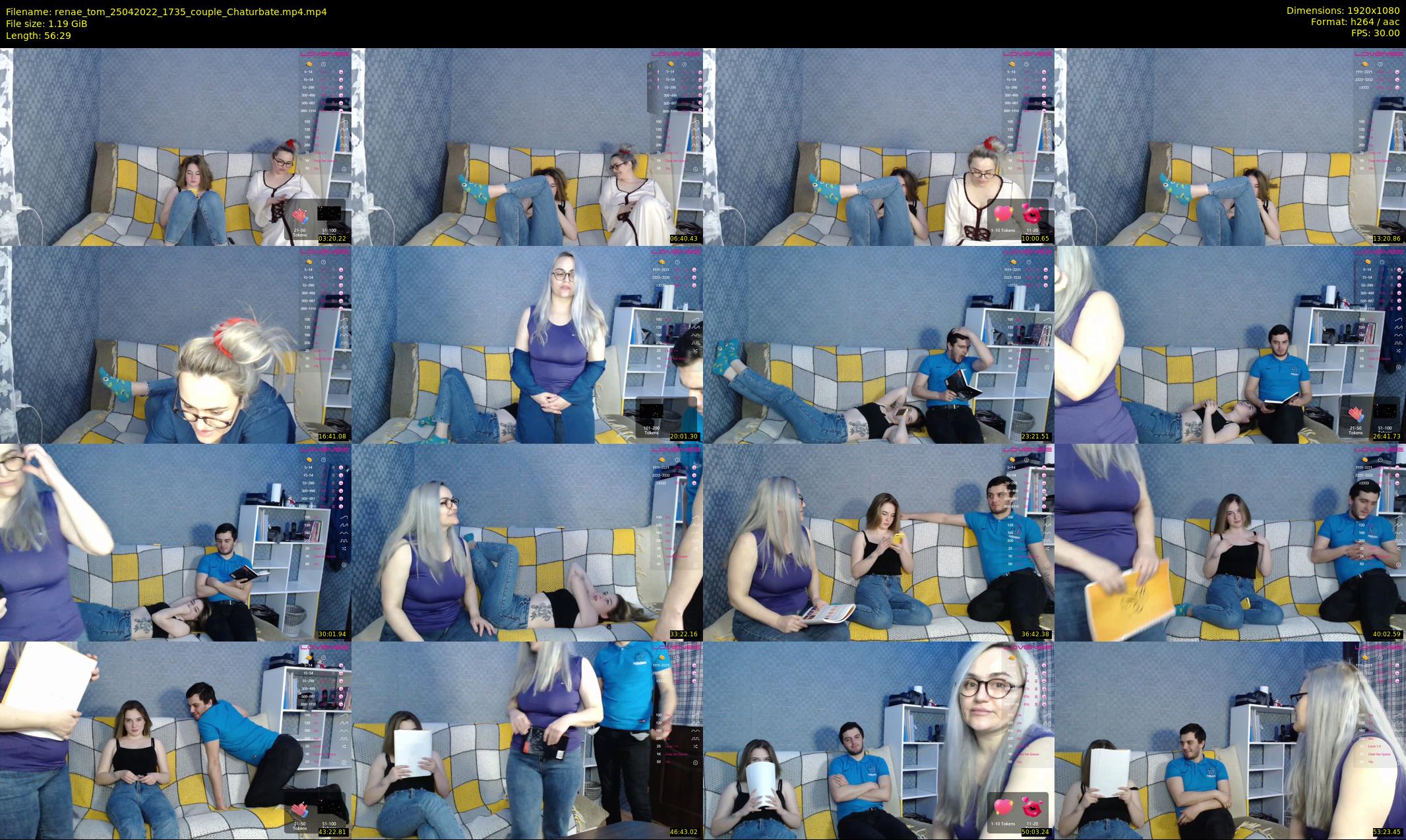 renae_tom — 57 minute Chaturbate couple cam show recording, 1080p, Apr 25, 2022