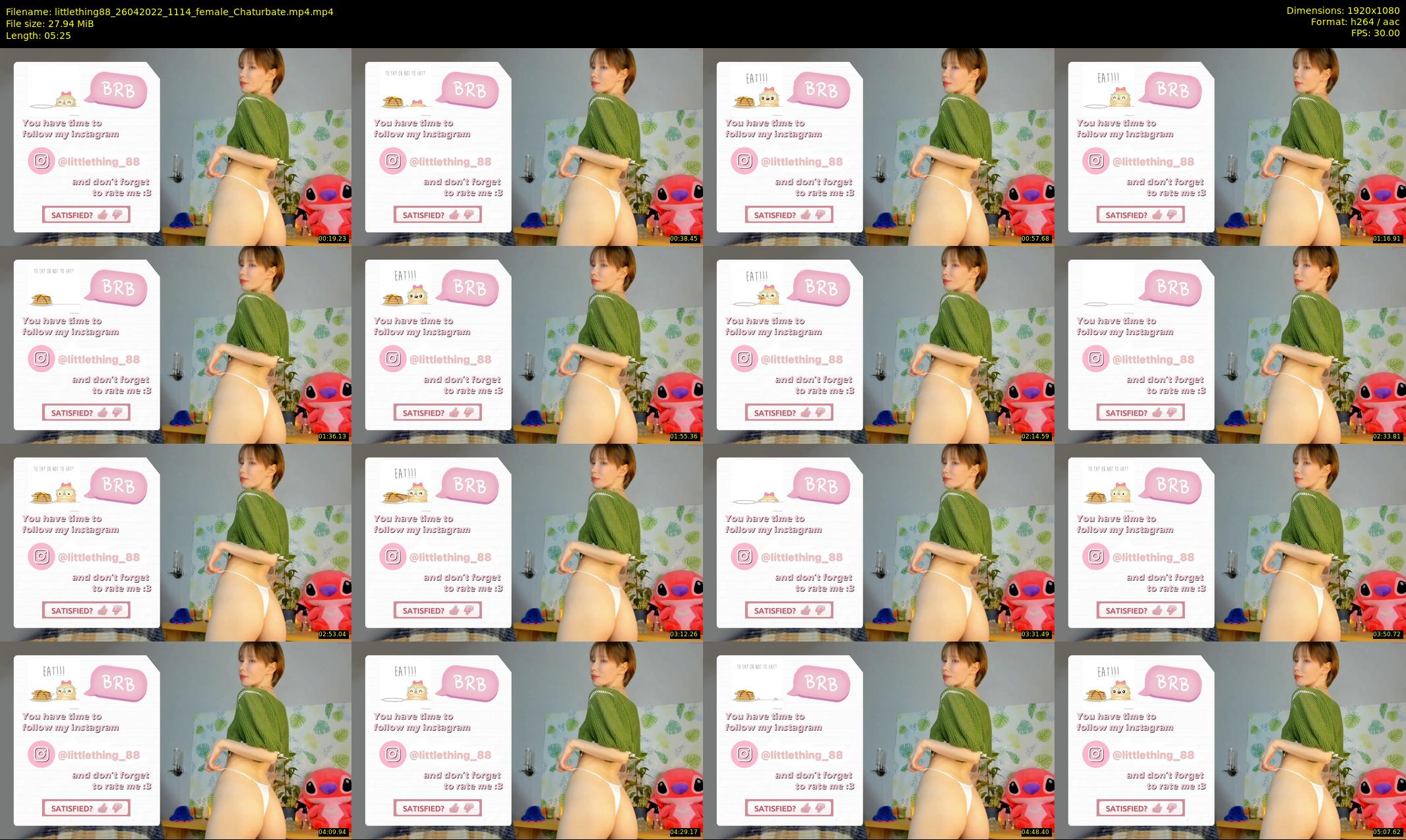 littlething88 — 6 minute Chaturbate female cam show recording, 1080p, Apr 26, 2022