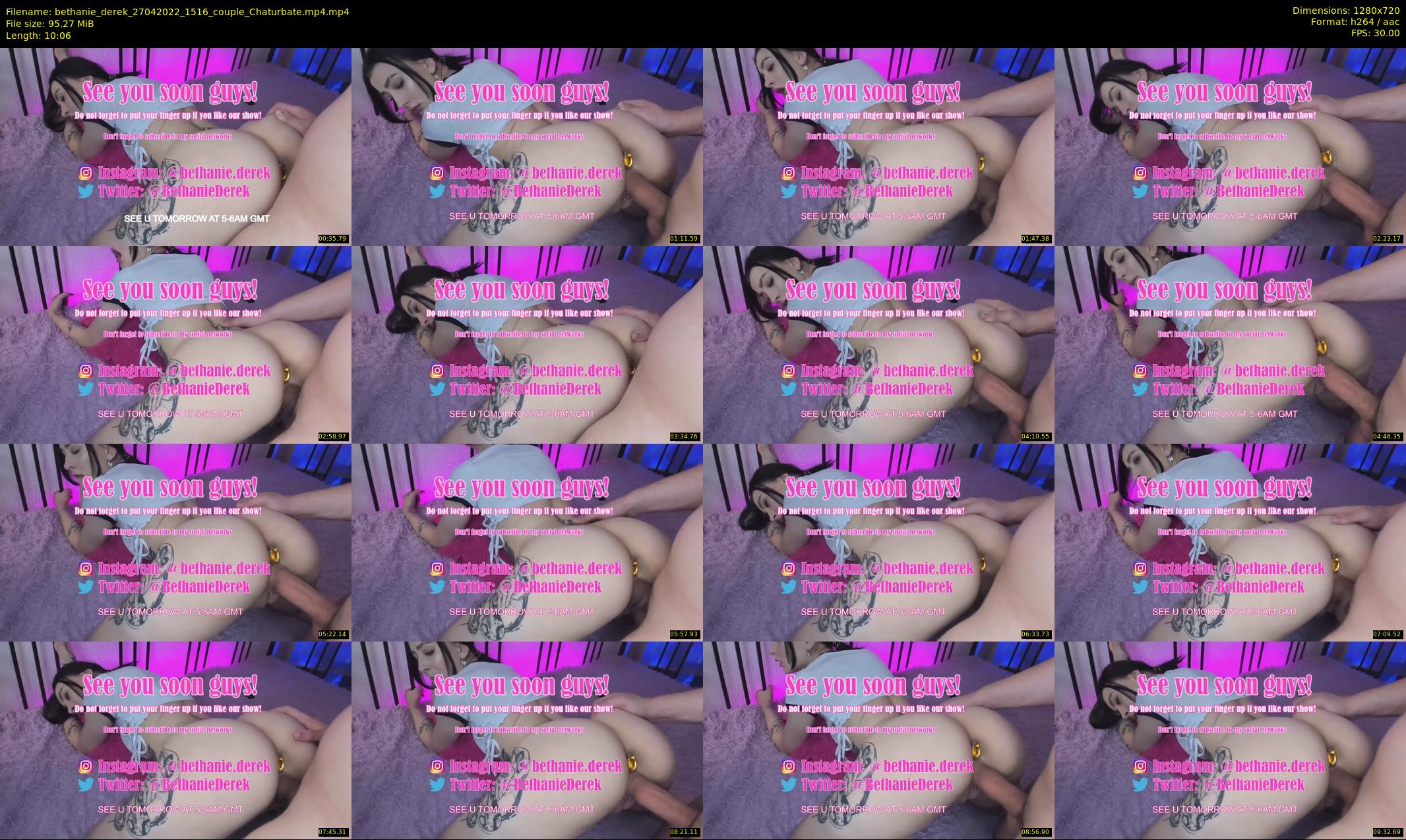 bethanie_derek — 11 minute Chaturbate couple cam show recording, 720p, Apr 27, 2022