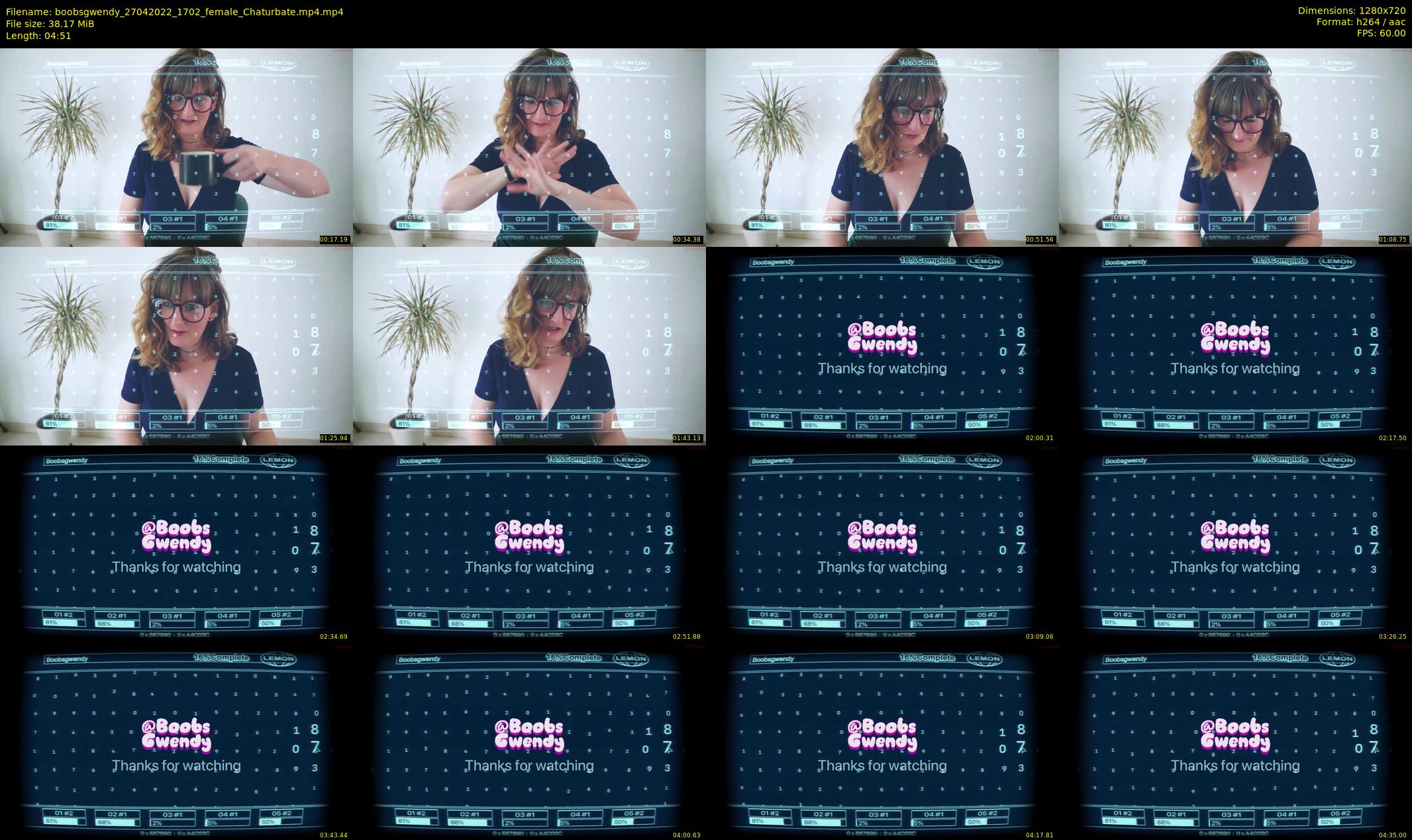 boobsgwendy — 5 minute Chaturbate female cam show recording, 720p, Apr 27, 2022
