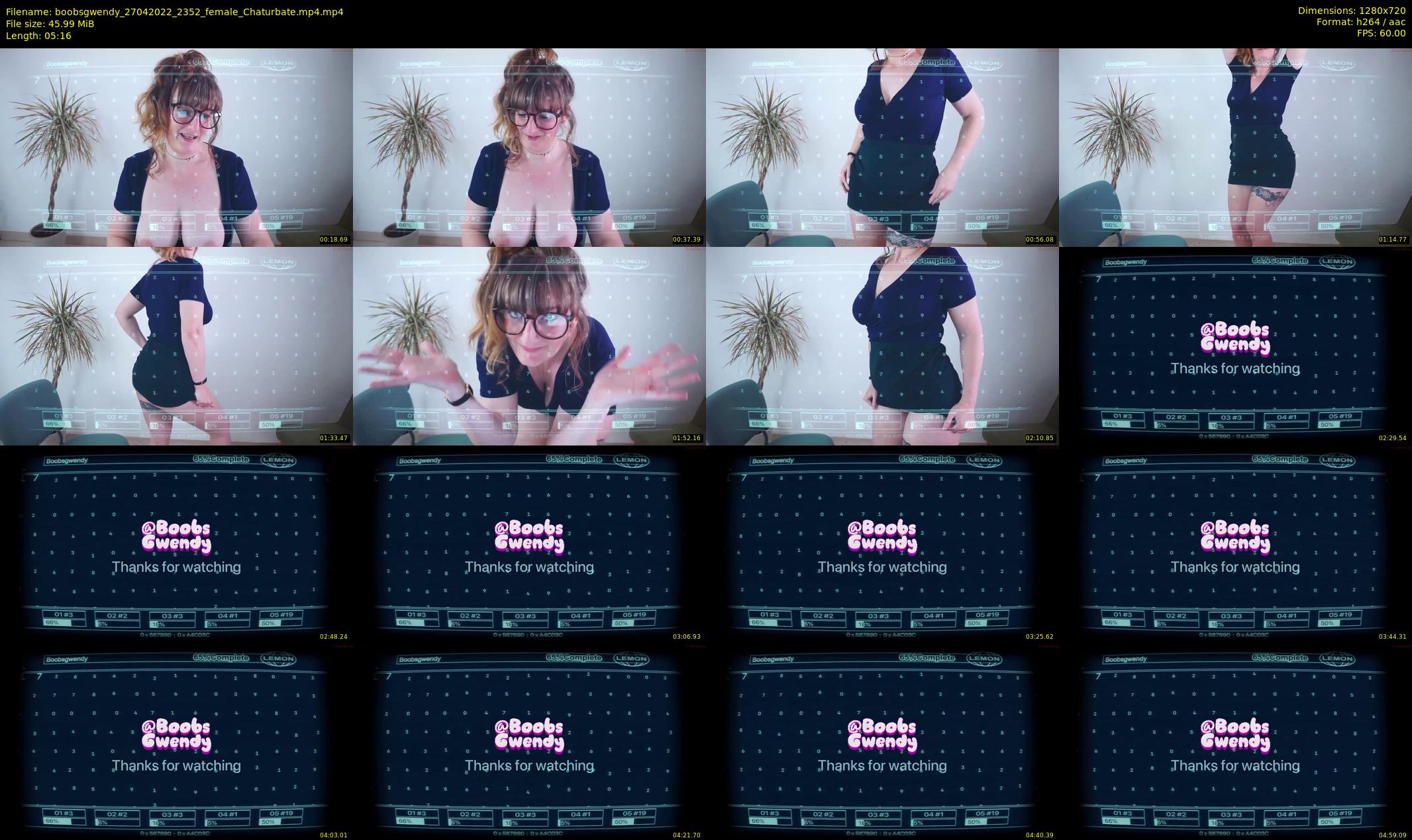 boobsgwendy — 6 minute Chaturbate female cam show recording, 720p, Apr 27, 2022
