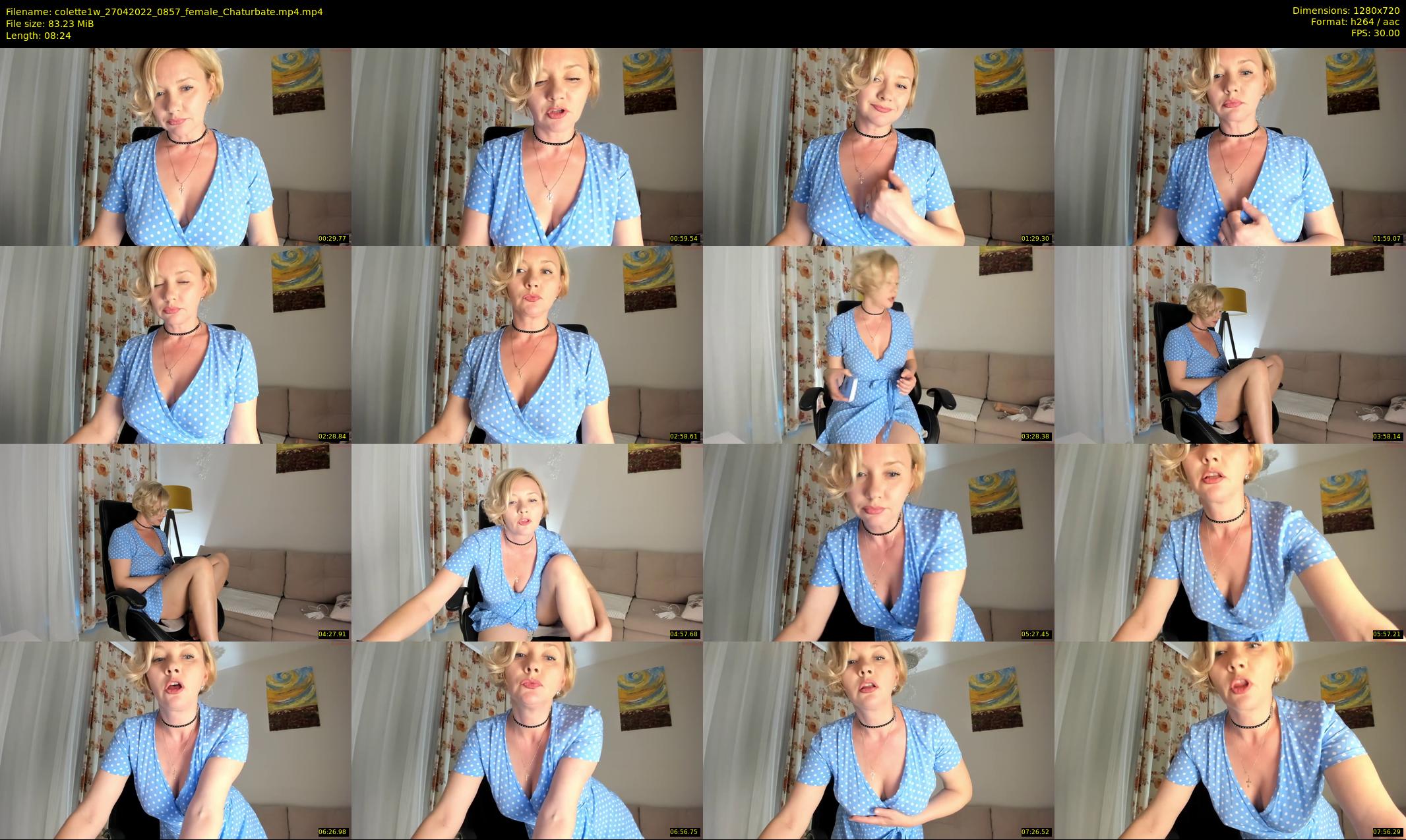 colette1w — 9 minute Chaturbate female cam show recording, 720p, Apr 27, 2022
