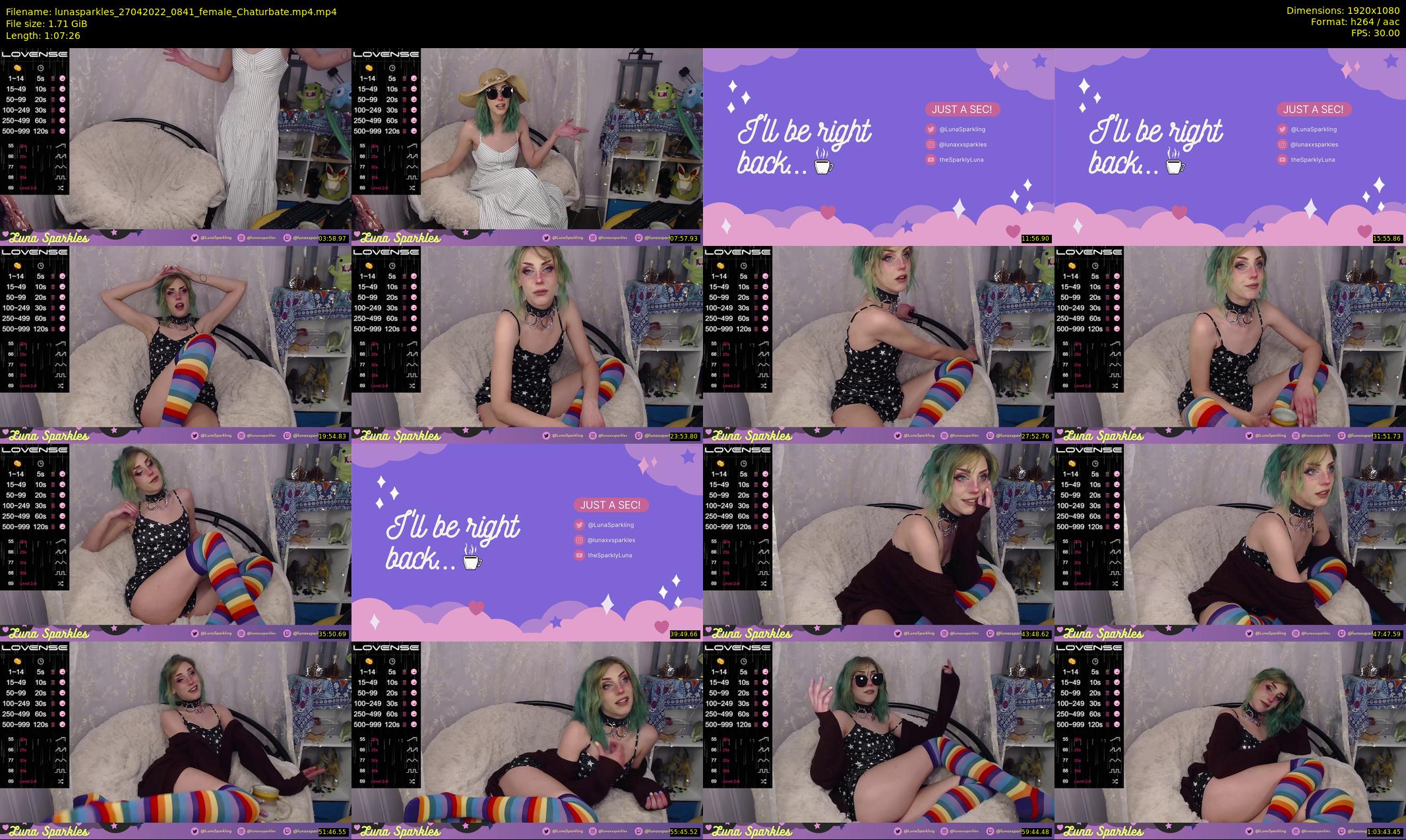 lunasparkles — 68 minute Chaturbate female cam show recording, 1080p, Apr 27, 2022