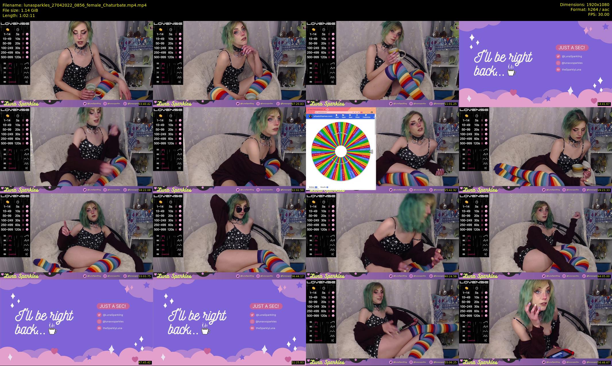 lunasparkles — 63 minute Chaturbate female cam show recording, 1080p, Apr 27, 2022