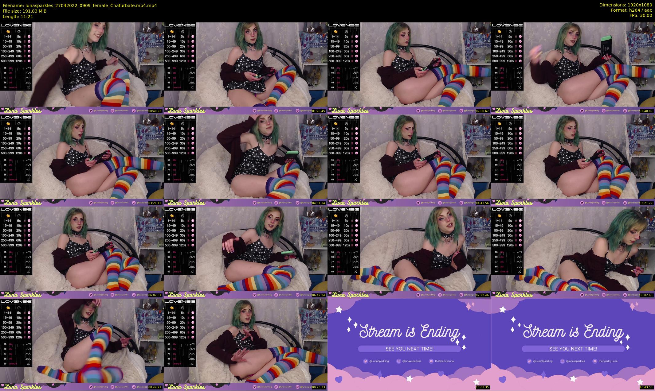lunasparkles — 12 minute Chaturbate female cam show recording, 1080p, Apr 27, 2022