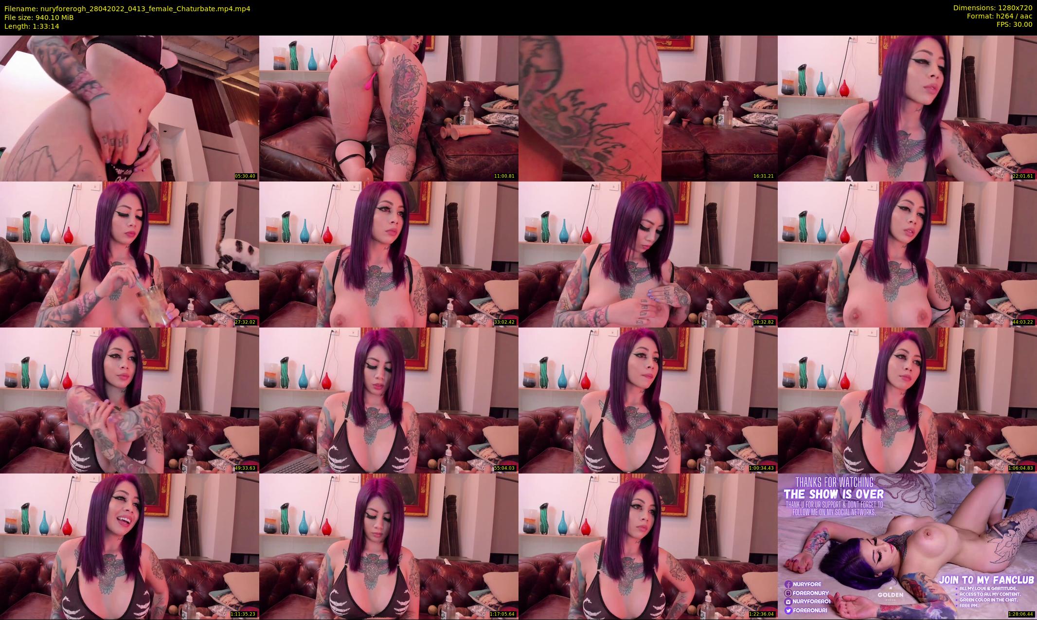 nuryforerogh — 94 minute Chaturbate female cam show recording, 720p, Apr 28, 2022
