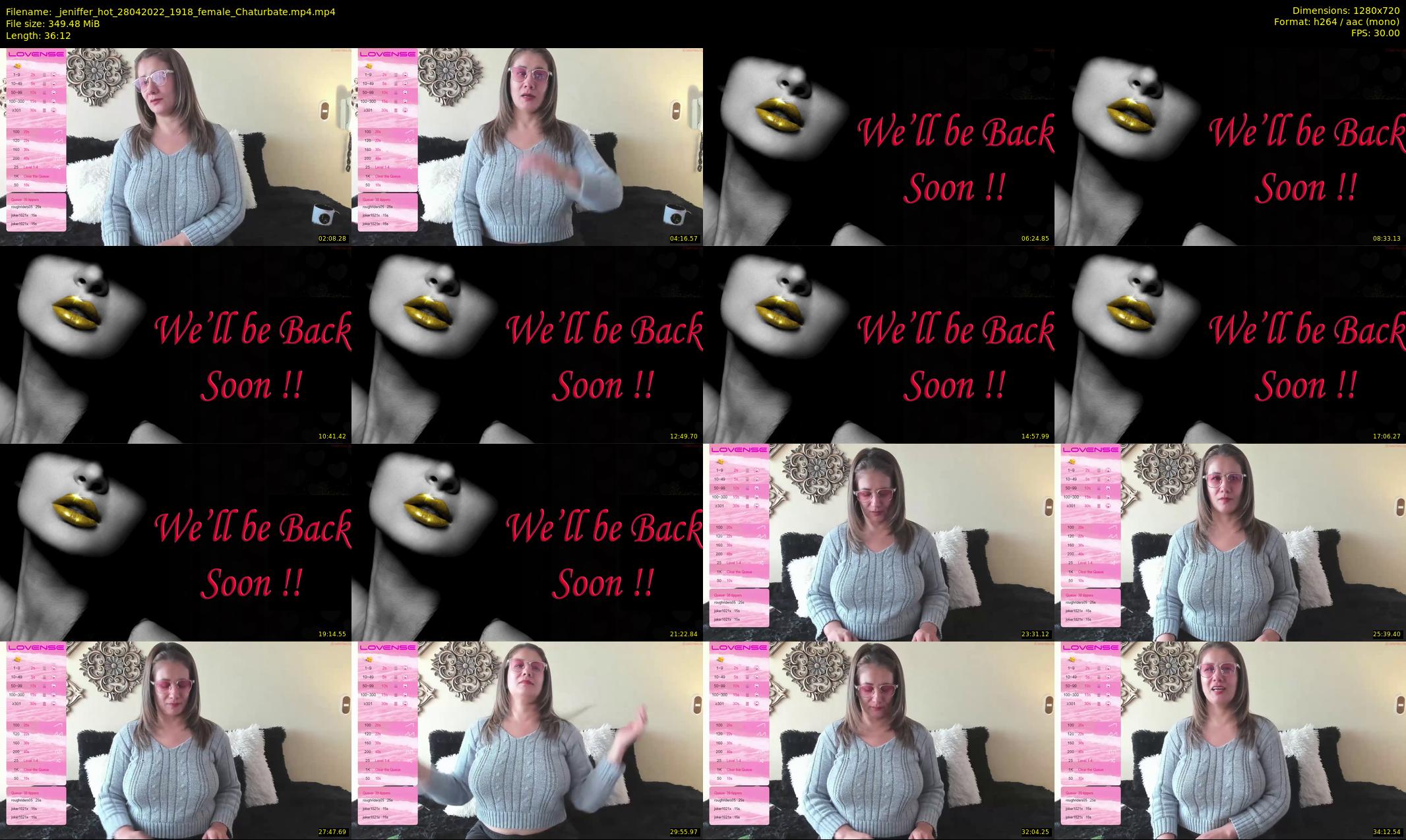 _jeniffer_hot — 37 minute Chaturbate female cam show recording, 720p, Apr 28, 2022