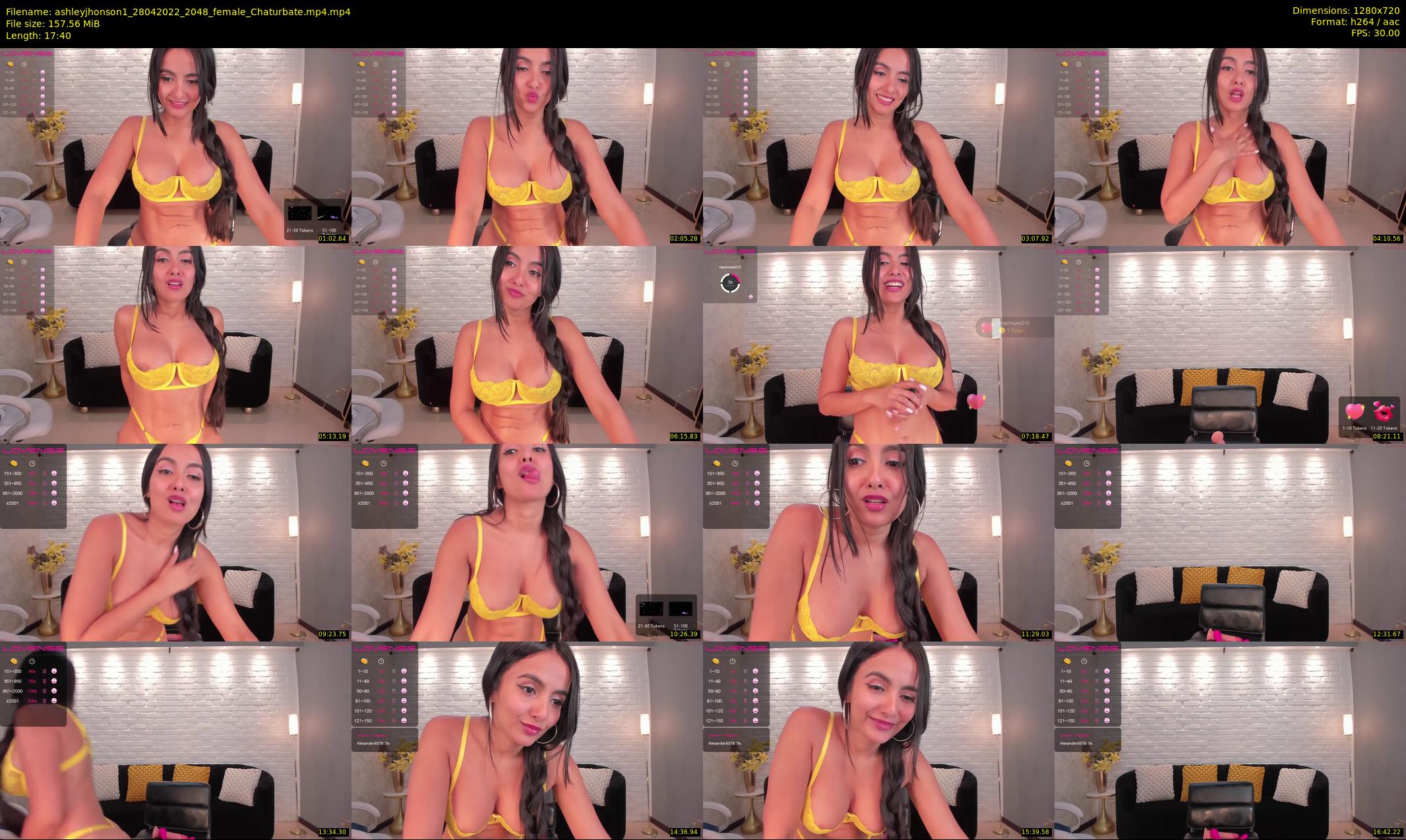ashleyjhonson1 — 18 minute Chaturbate female cam show recording, 720p, Apr 28, 2022