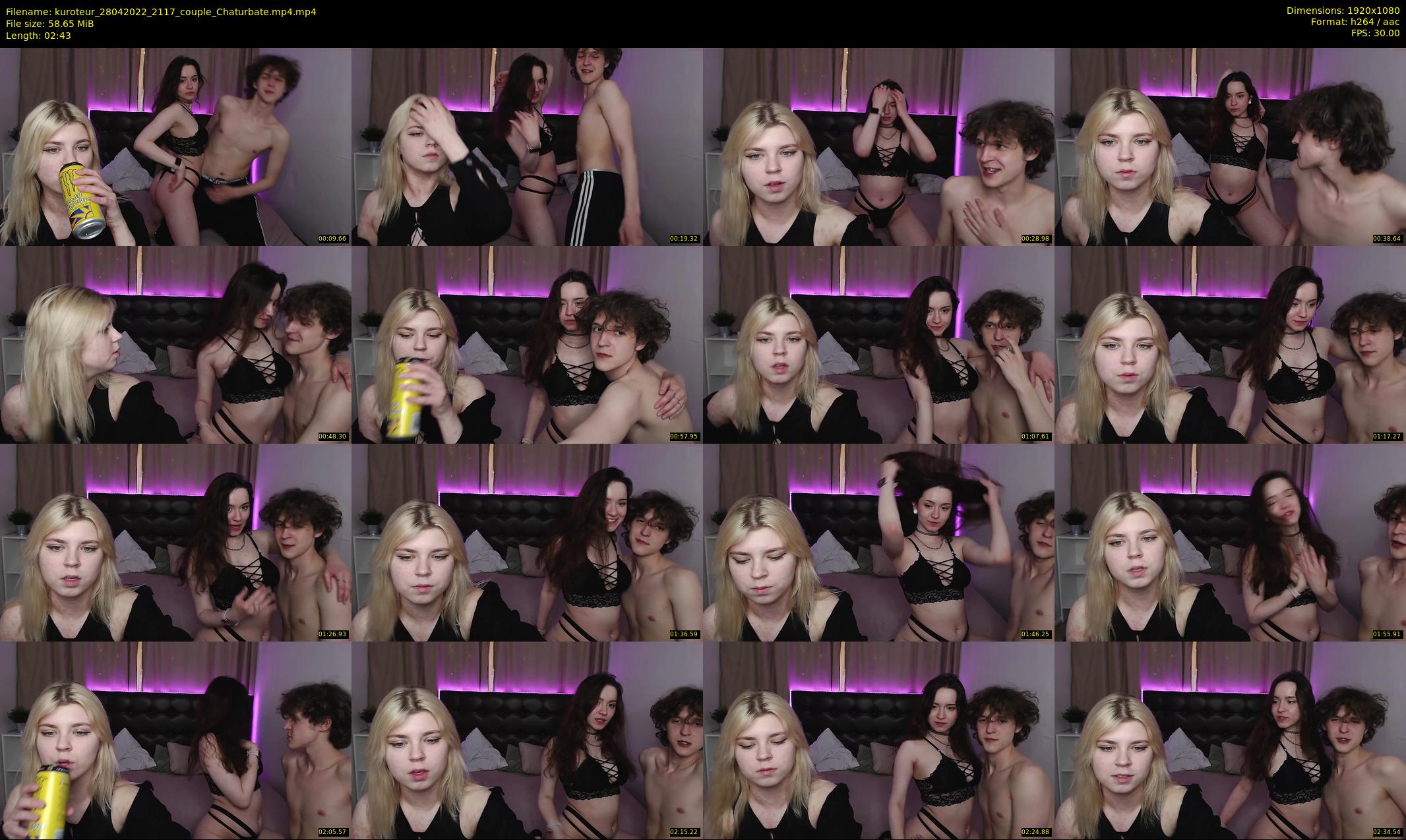 kuroteur — 3 minute Chaturbate couple cam show recording, 1080p, Apr 28, 2022