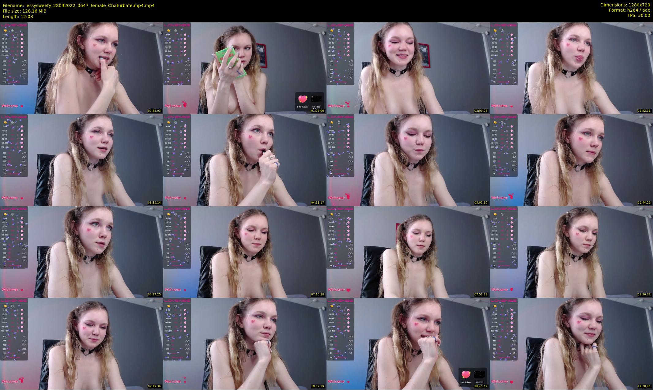 lessysweety — 13 minute Chaturbate female cam show recording, 720p, Apr 28, 2022