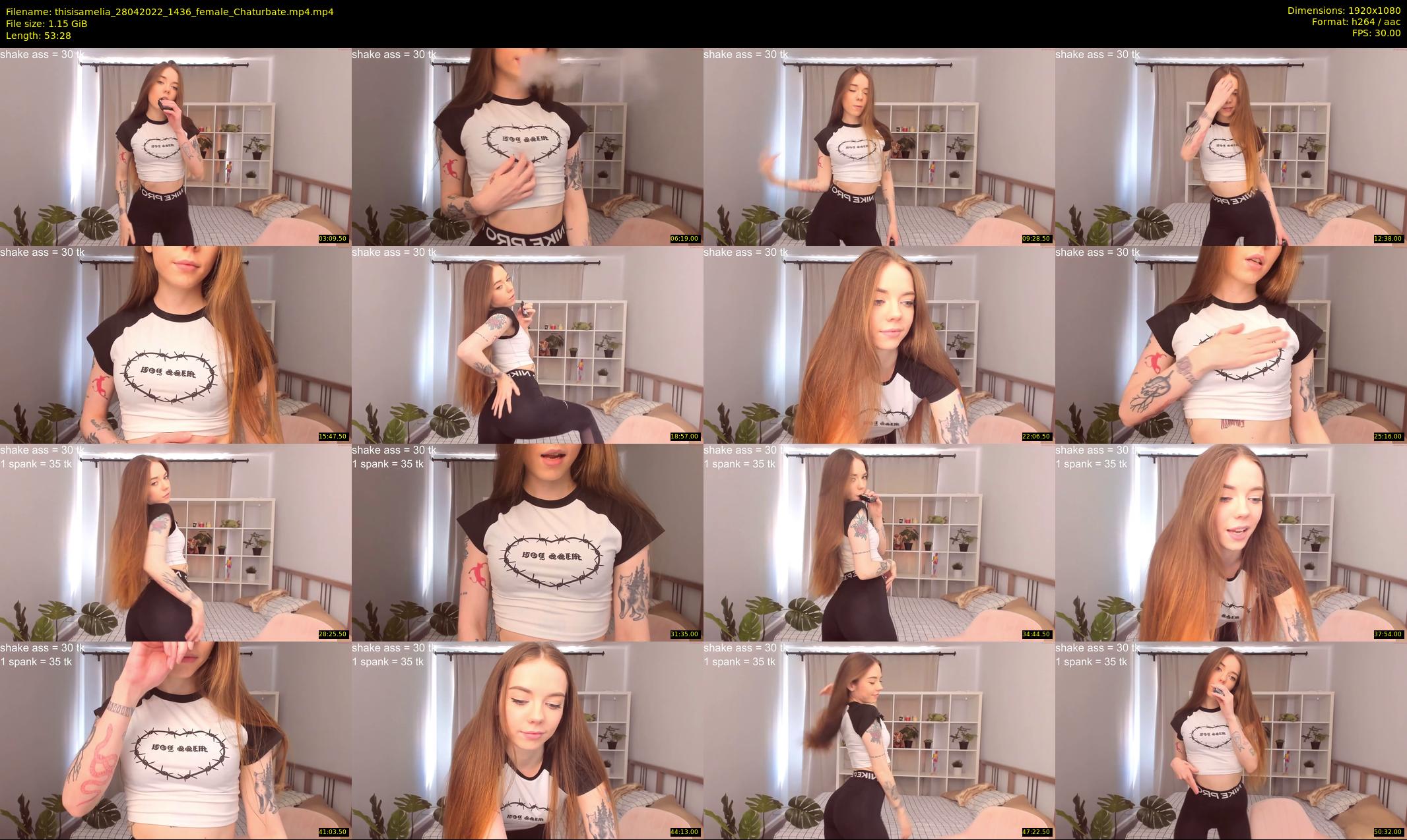 thisisamelia — 54 minute Chaturbate female cam show recording, 1080p, Apr 28, 2022