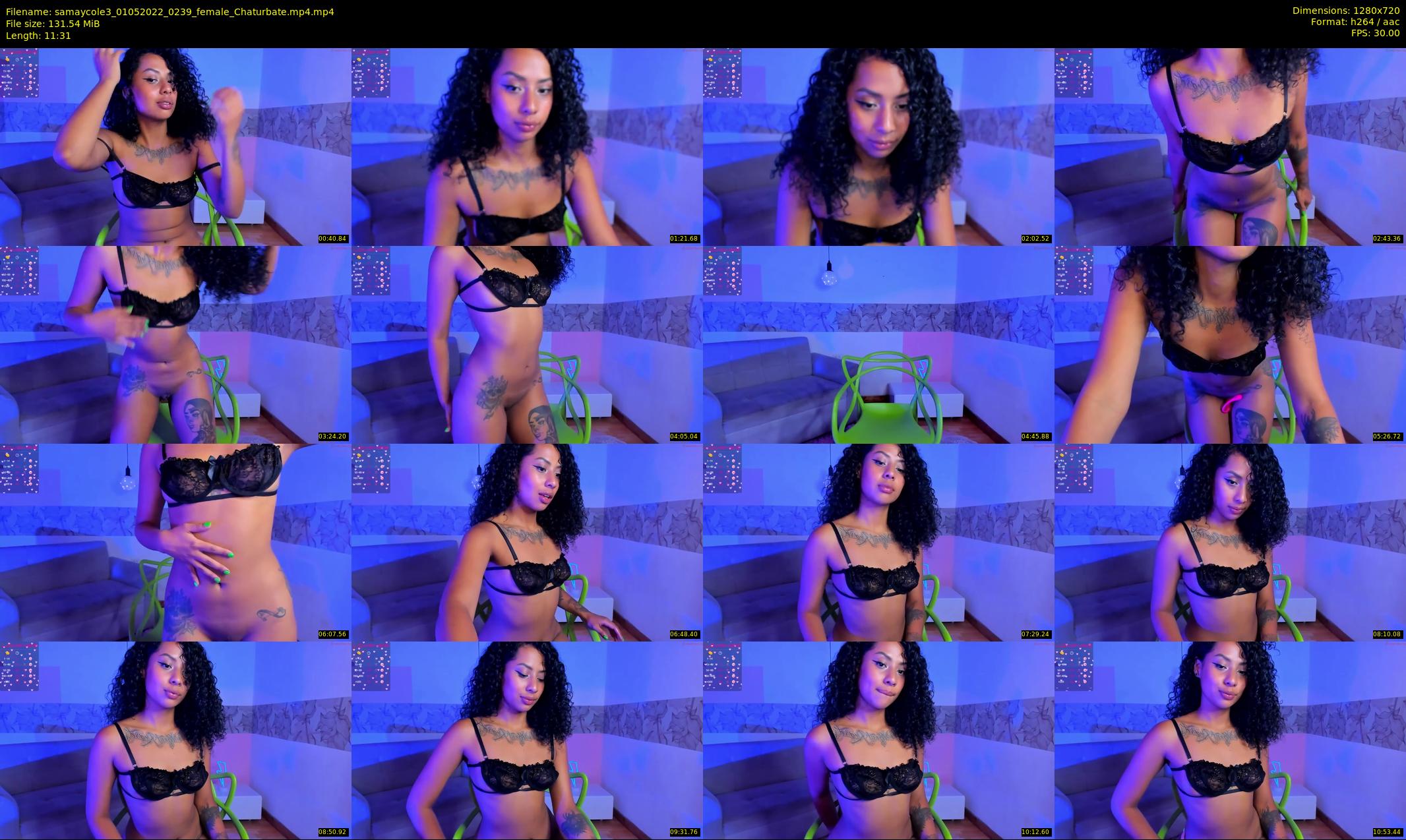 samaycole3 — 12 minute Chaturbate female cam show recording, 720p, May 1, 2022