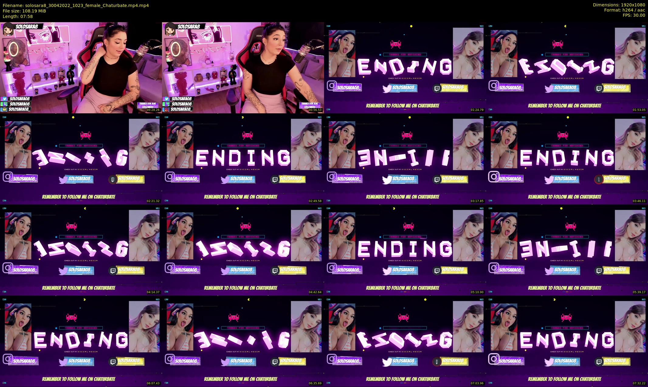 solosara8 — 8 minute Chaturbate female cam show recording, 1080p, Apr 30, 2022