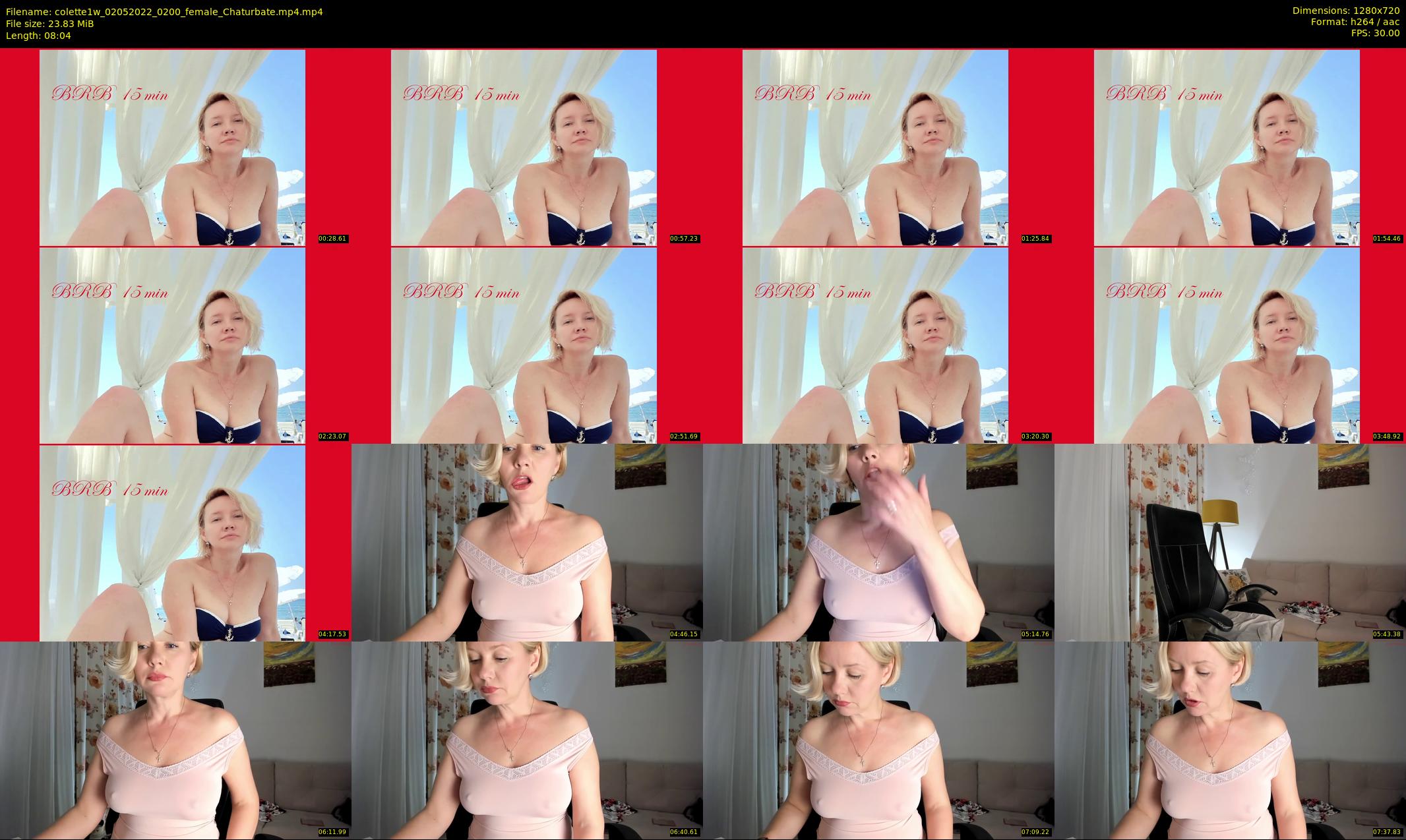 colette1w — 9 minute Chaturbate female cam show recording, 720p, May 2, 2022