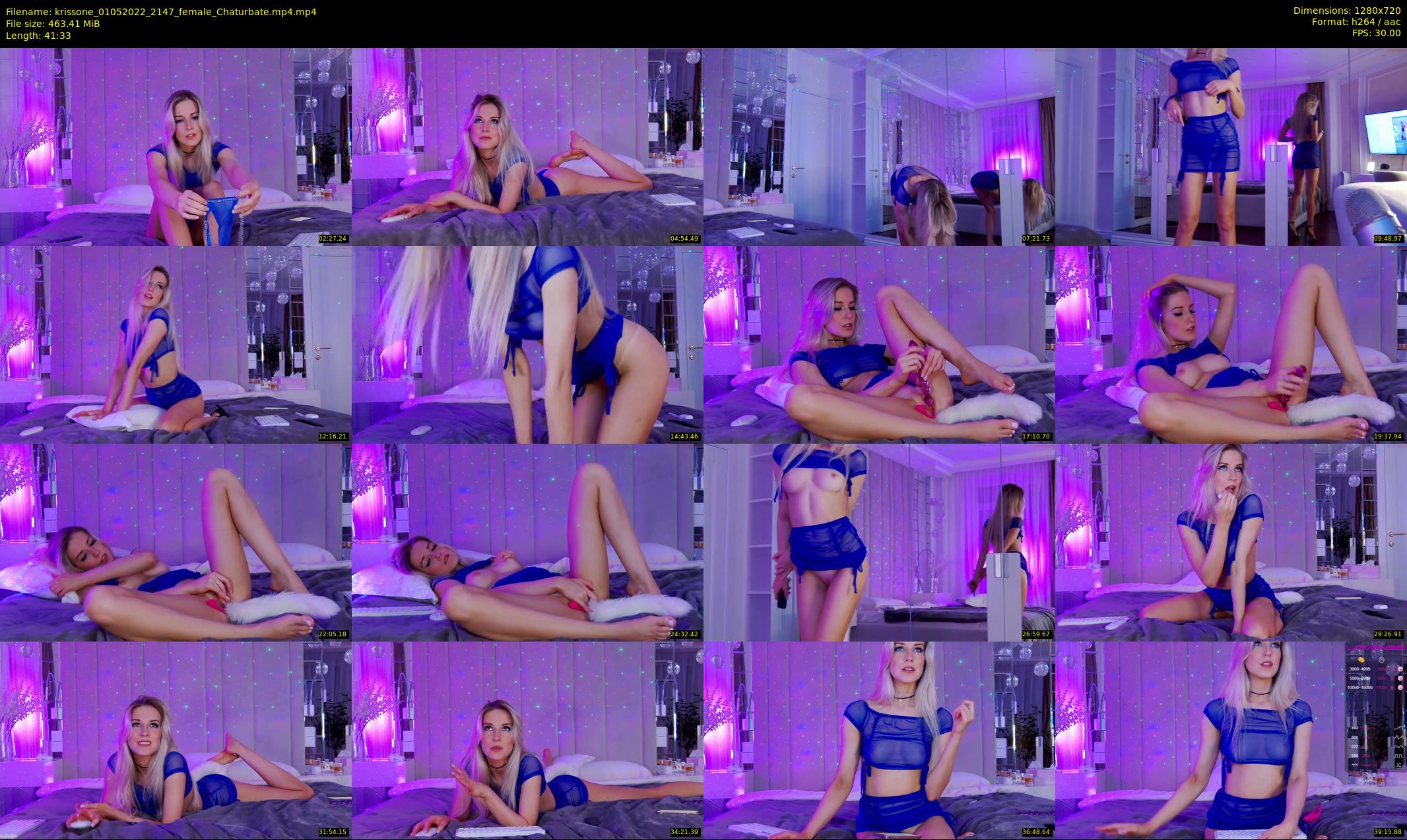 krissone — 42 minute Chaturbate female cam show recording, 720p, May 1, 2022
