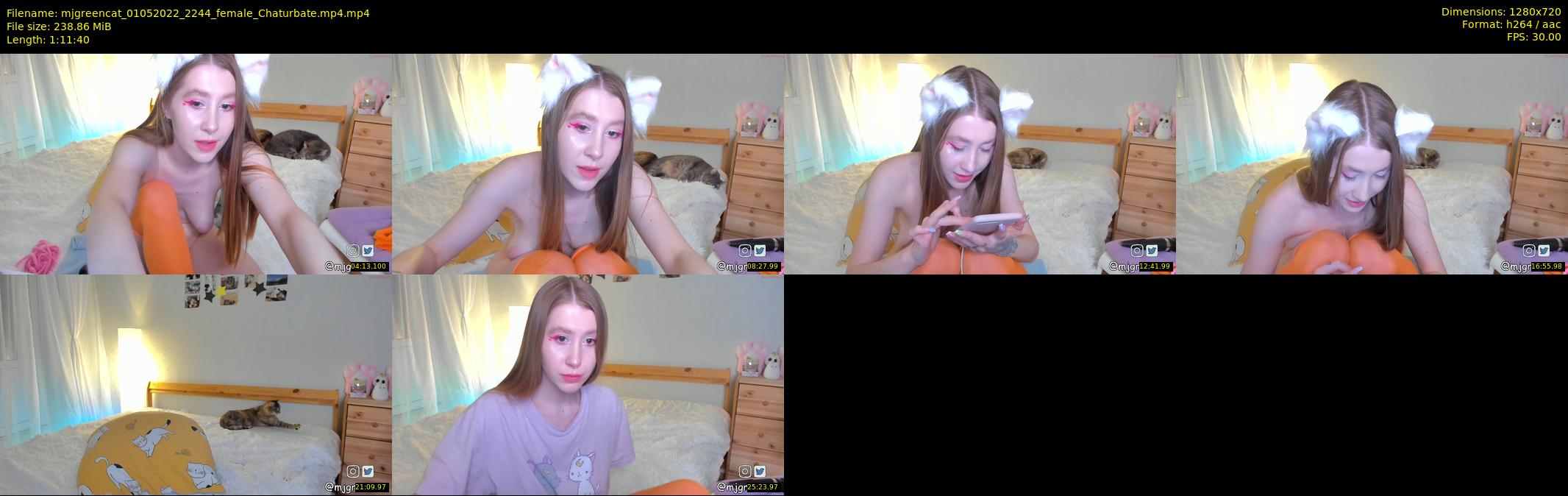 mjgreencat — 72 minute Chaturbate female cam show recording, 720p, May 1, 2022