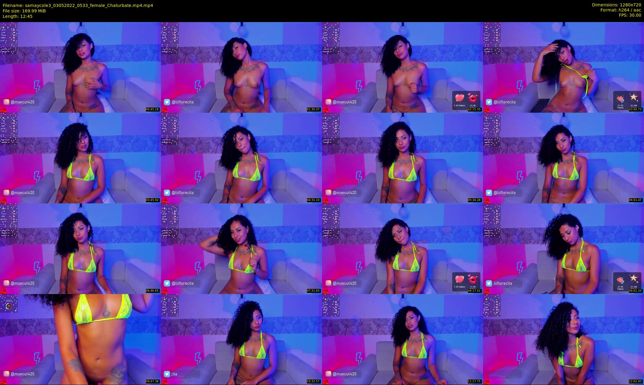 samaycole3 — 13 minute Chaturbate female cam show recording, 720p, May 3, 2022