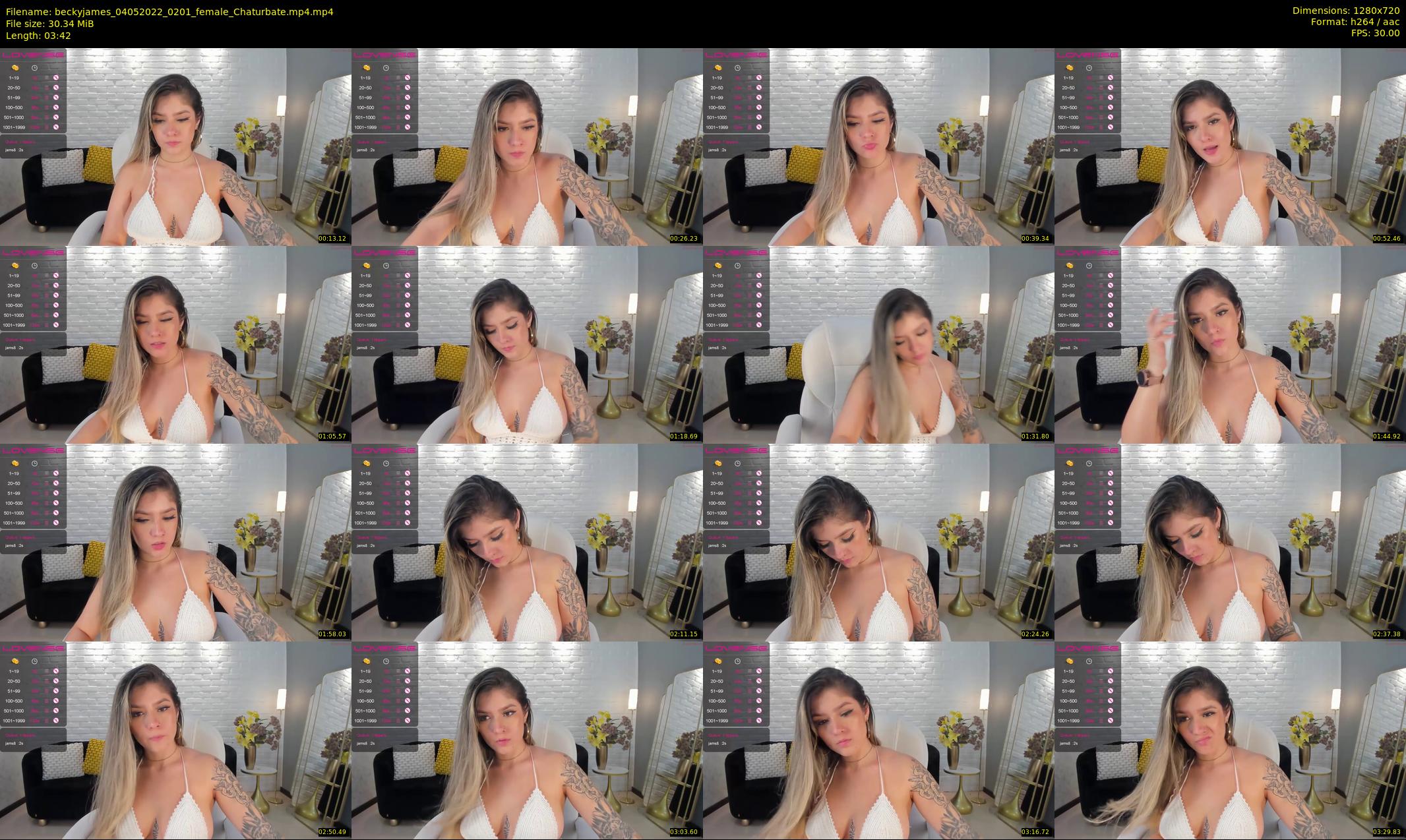beckyjames — 4 minute Chaturbate female cam show recording, 720p, May 4, 2022