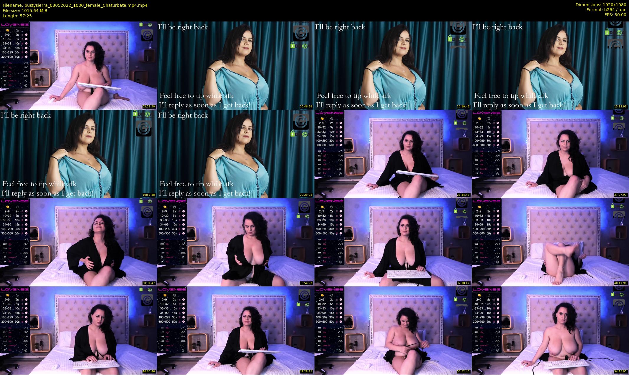 bustysierra — 58 minute Chaturbate female cam show recording, 1080p, May 3, 2022