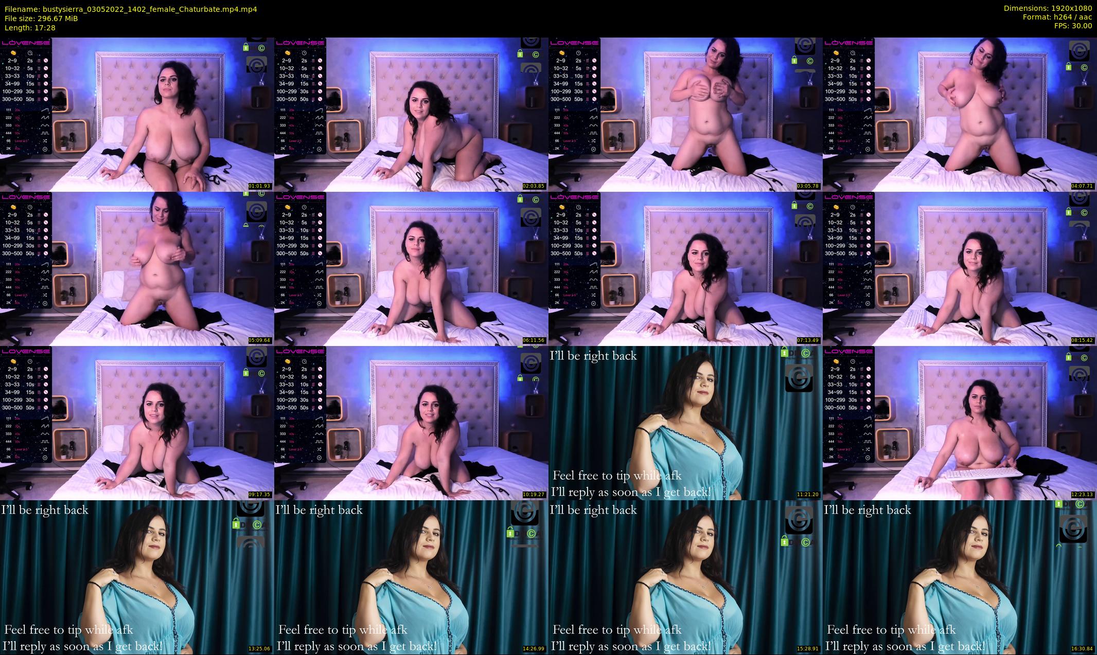 bustysierra — 18 minute Chaturbate female cam show recording, 1080p, May 3, 2022