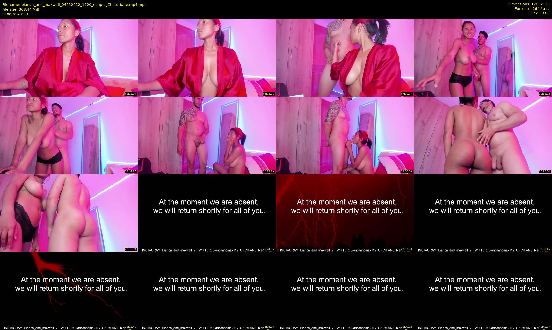 bianca_and_maxwell — 44 minute Chaturbate couple cam show recording, 720p, May 4, 2022