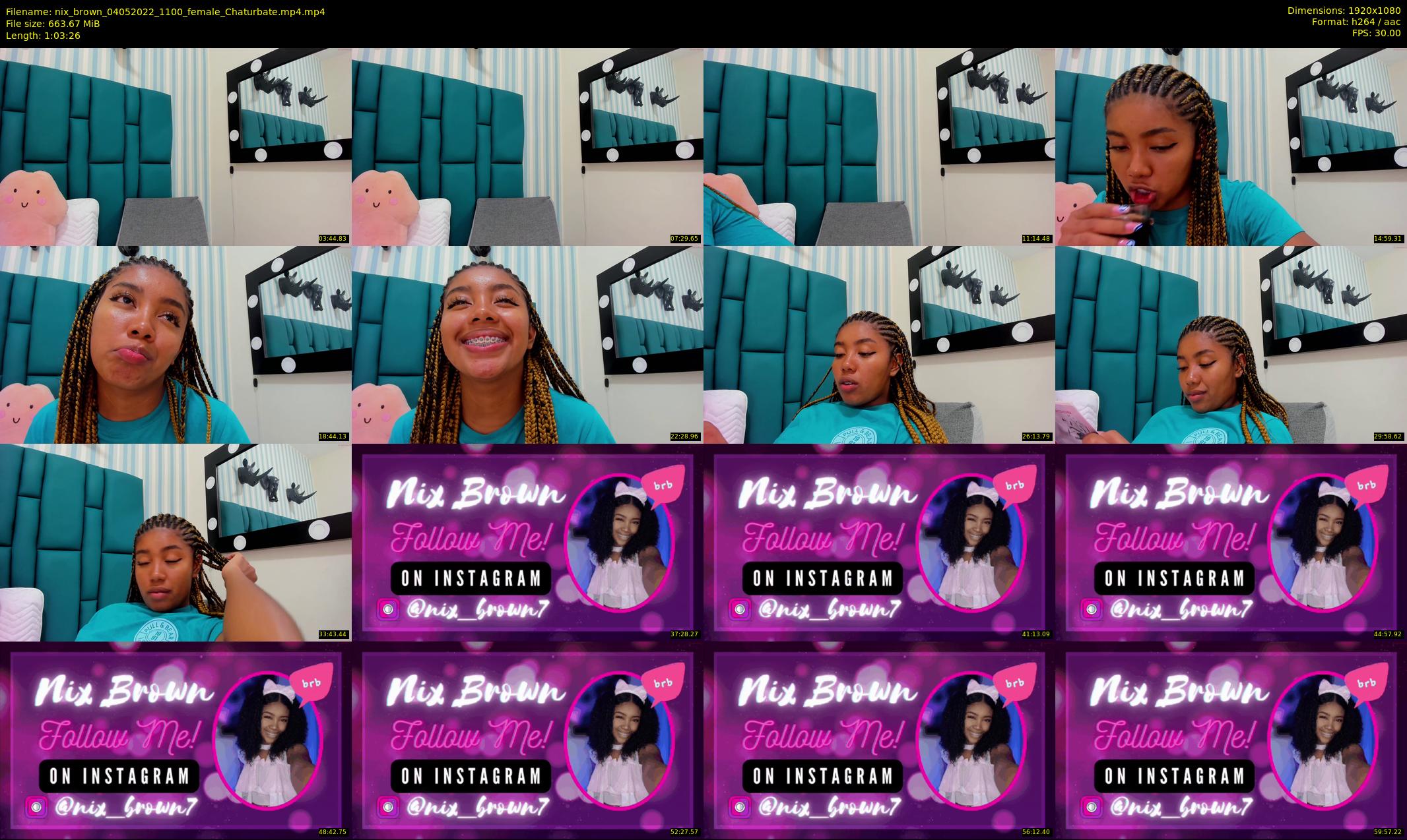 nix_brown — 64 minute Chaturbate female cam show recording, 1080p, May 4, 2022
