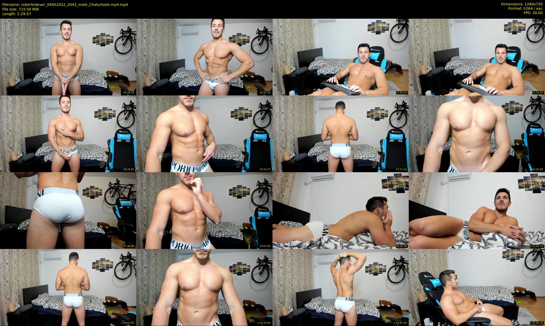 roberto4ever — 90 minute Chaturbate male cam show recording, 720p, May 4, 2022