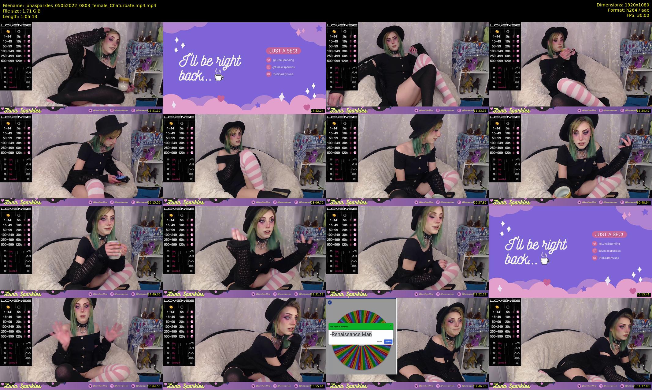 lunasparkles — 66 minute Chaturbate female cam show recording, 1080p, May 5, 2022