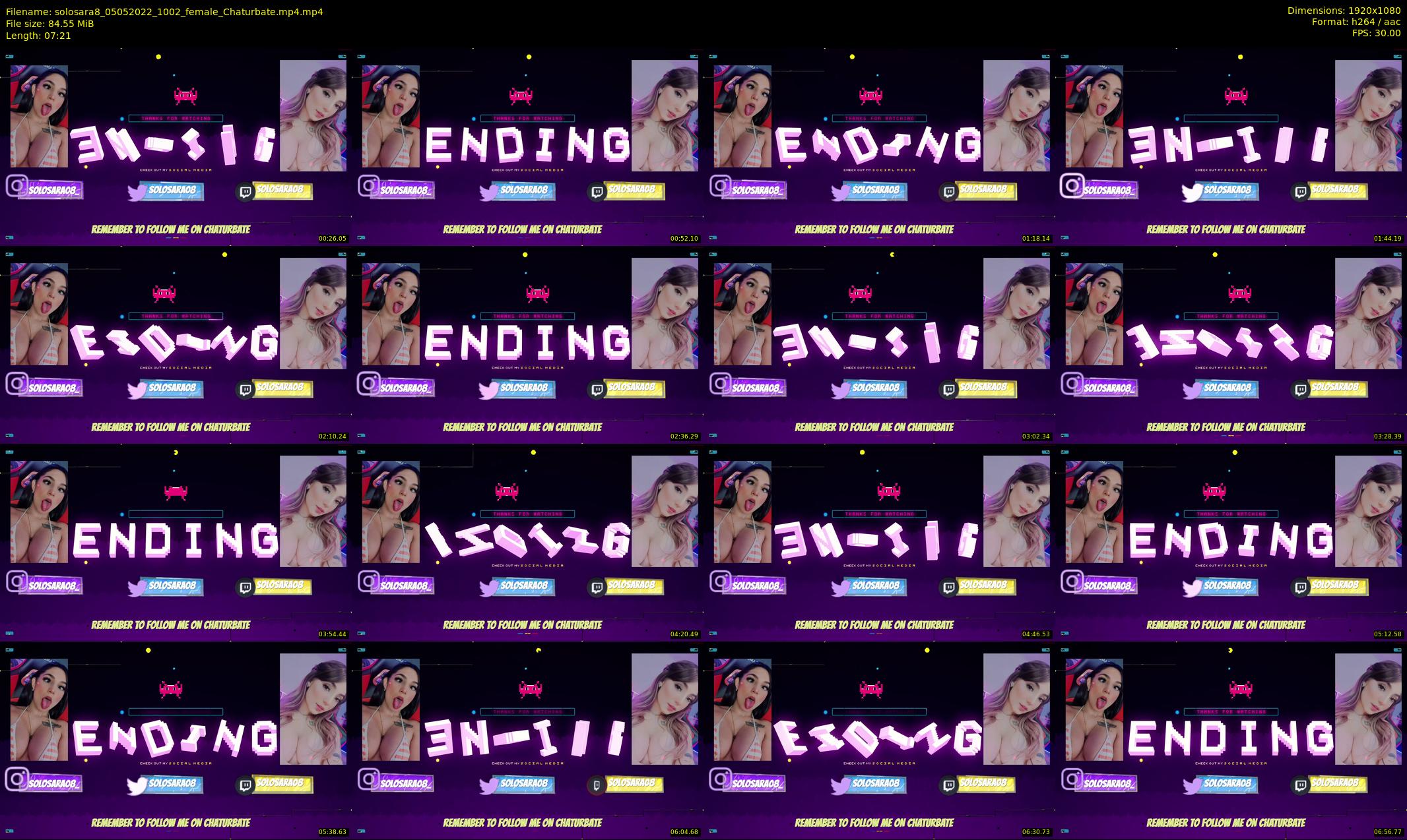 solosara8 — 8 minute Chaturbate female cam show recording, 1080p, May 5, 2022