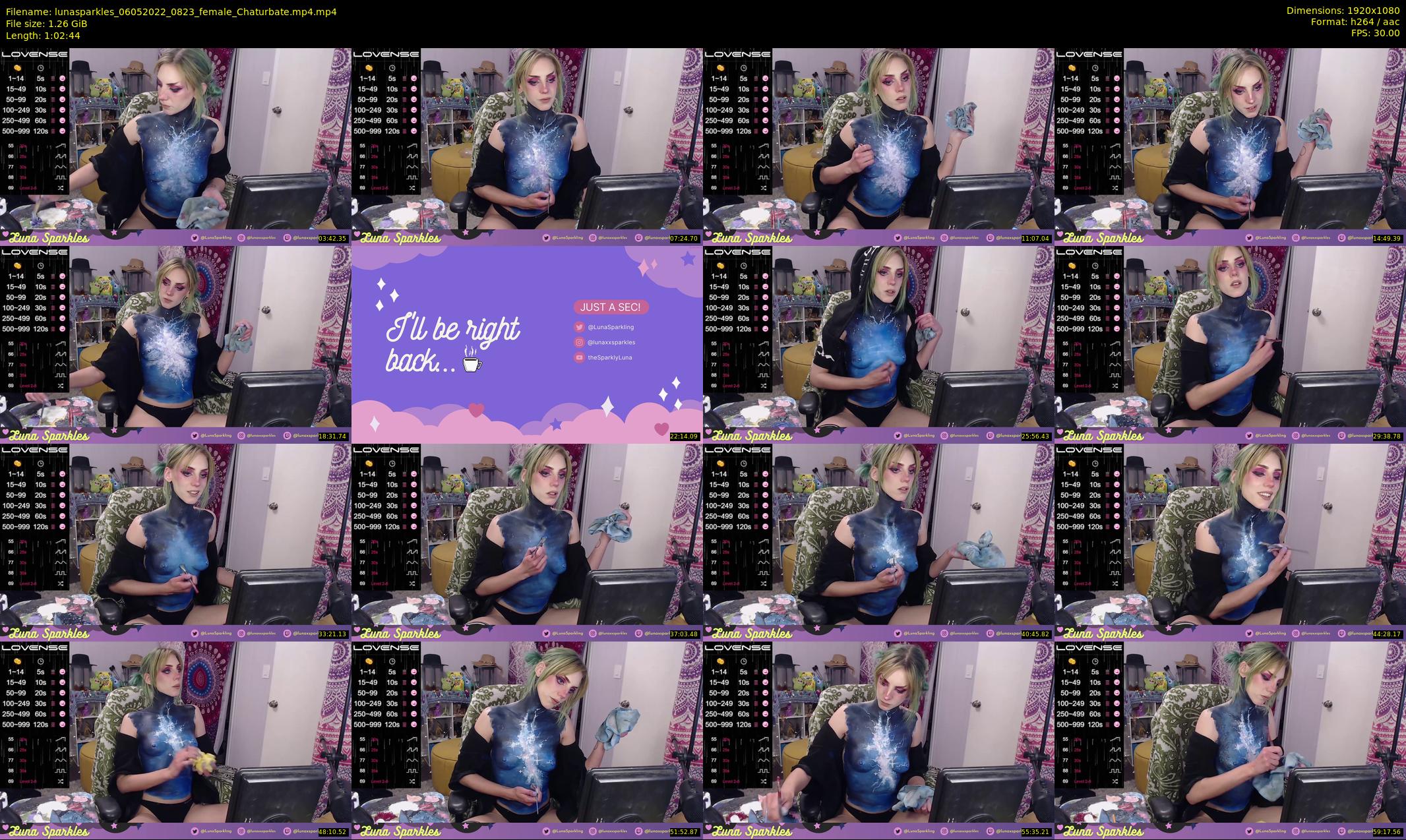 lunasparkles — 63 minute Chaturbate female cam show recording, 1080p, May 6, 2022