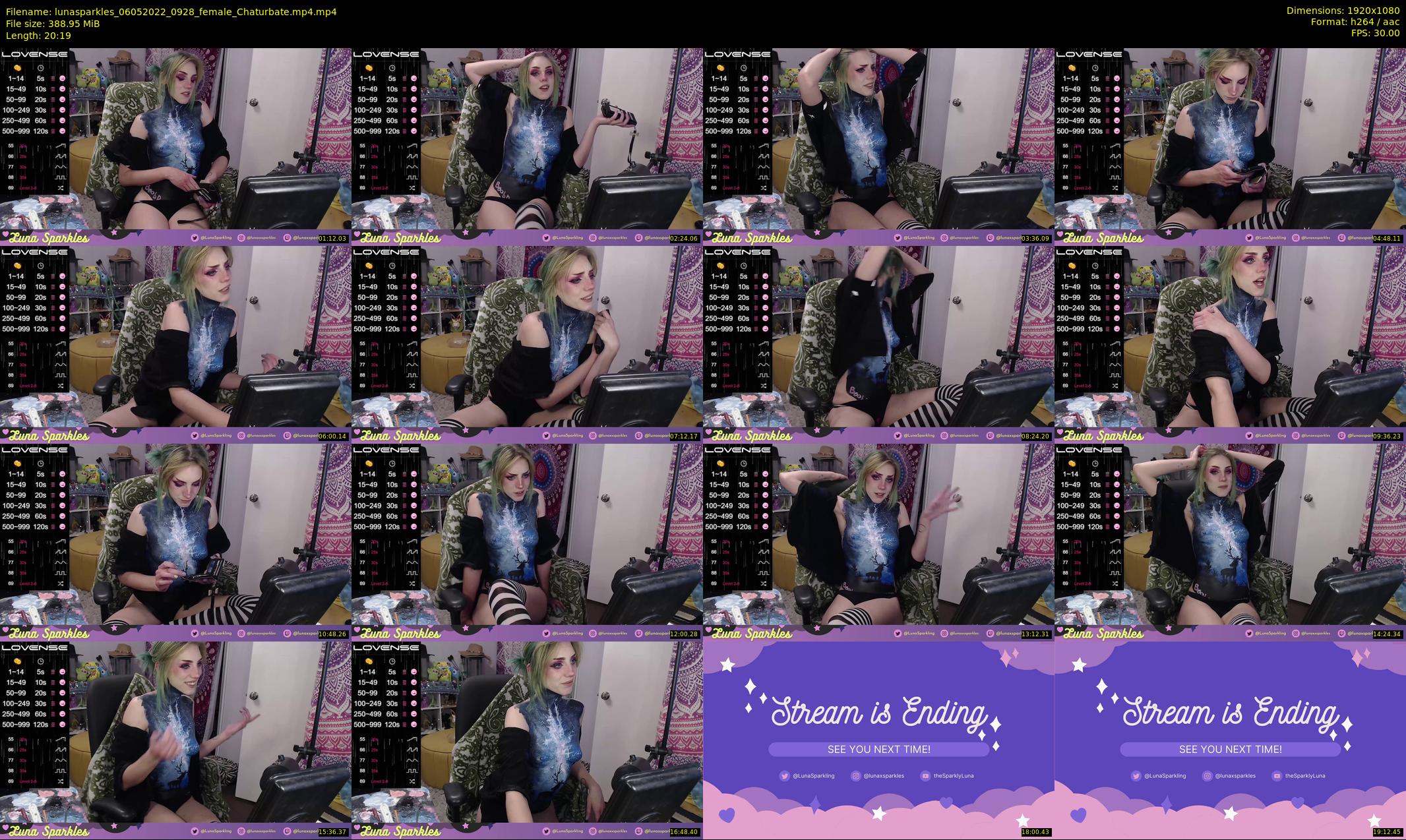 lunasparkles — 21 minute Chaturbate female cam show recording, 1080p, May 6, 2022