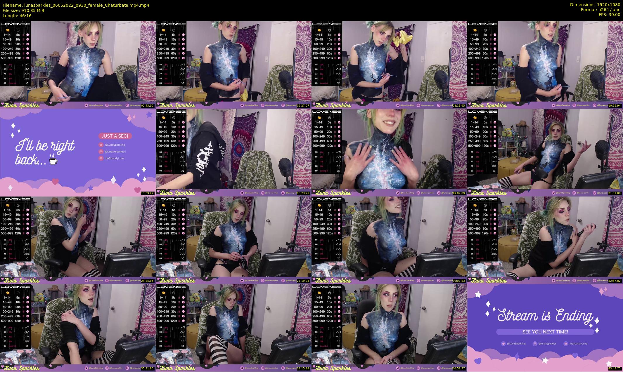 lunasparkles — 47 minute Chaturbate female cam show recording, 1080p, May 6, 2022