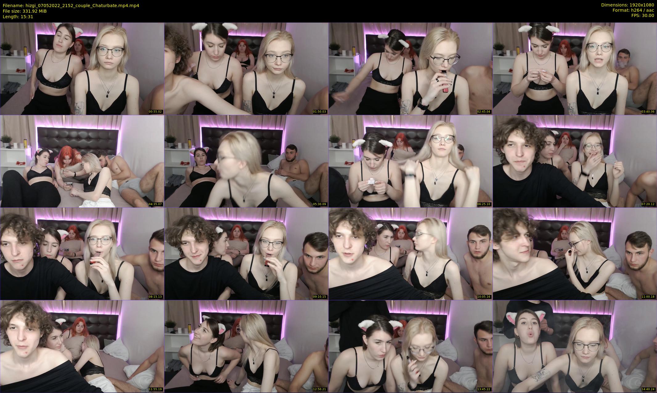 hizgi — 16 minute Chaturbate couple cam show recording, 1080p, May 7, 2022