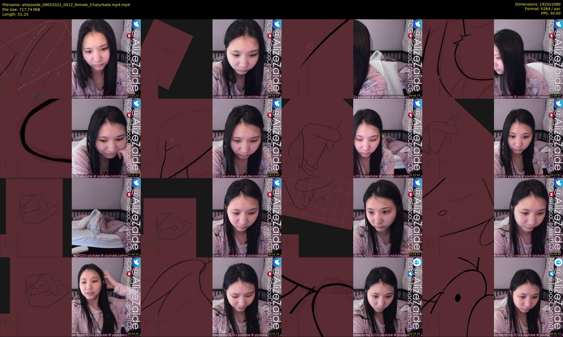 alizezaide — 52 minute Chaturbate female cam show recording, 1080p, May 9, 2022