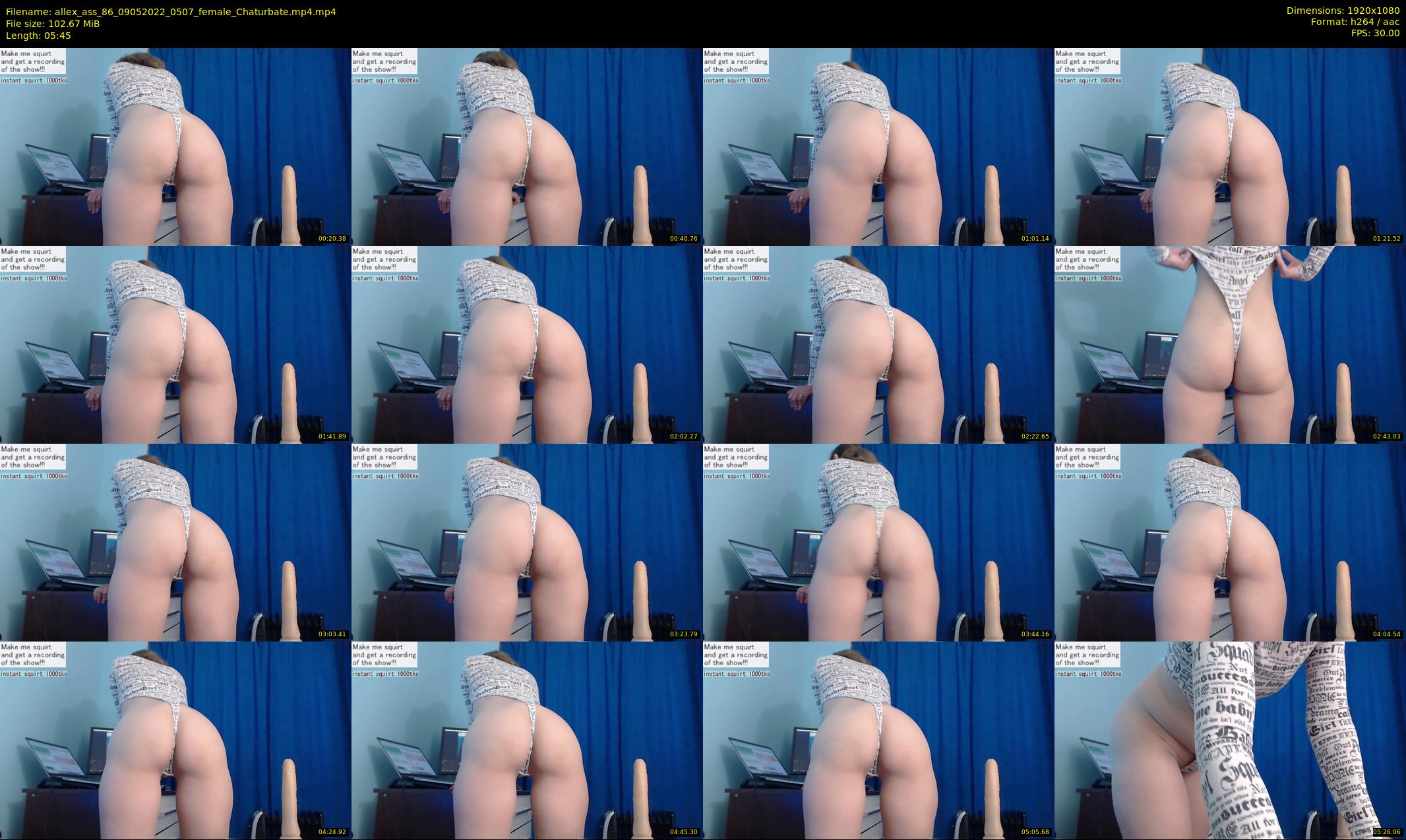 allex_ass_86 — 6 minute Chaturbate female cam show recording, 1080p, May 9, 2022