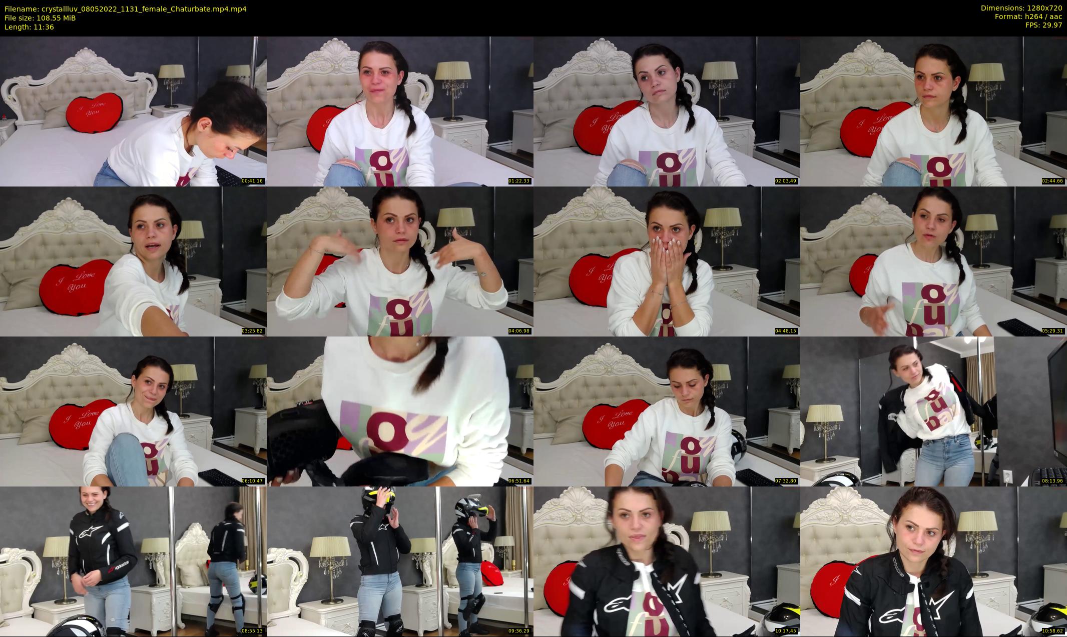 crystallluv — 12 minute Chaturbate female cam show recording, 720p, May 8, 2022
