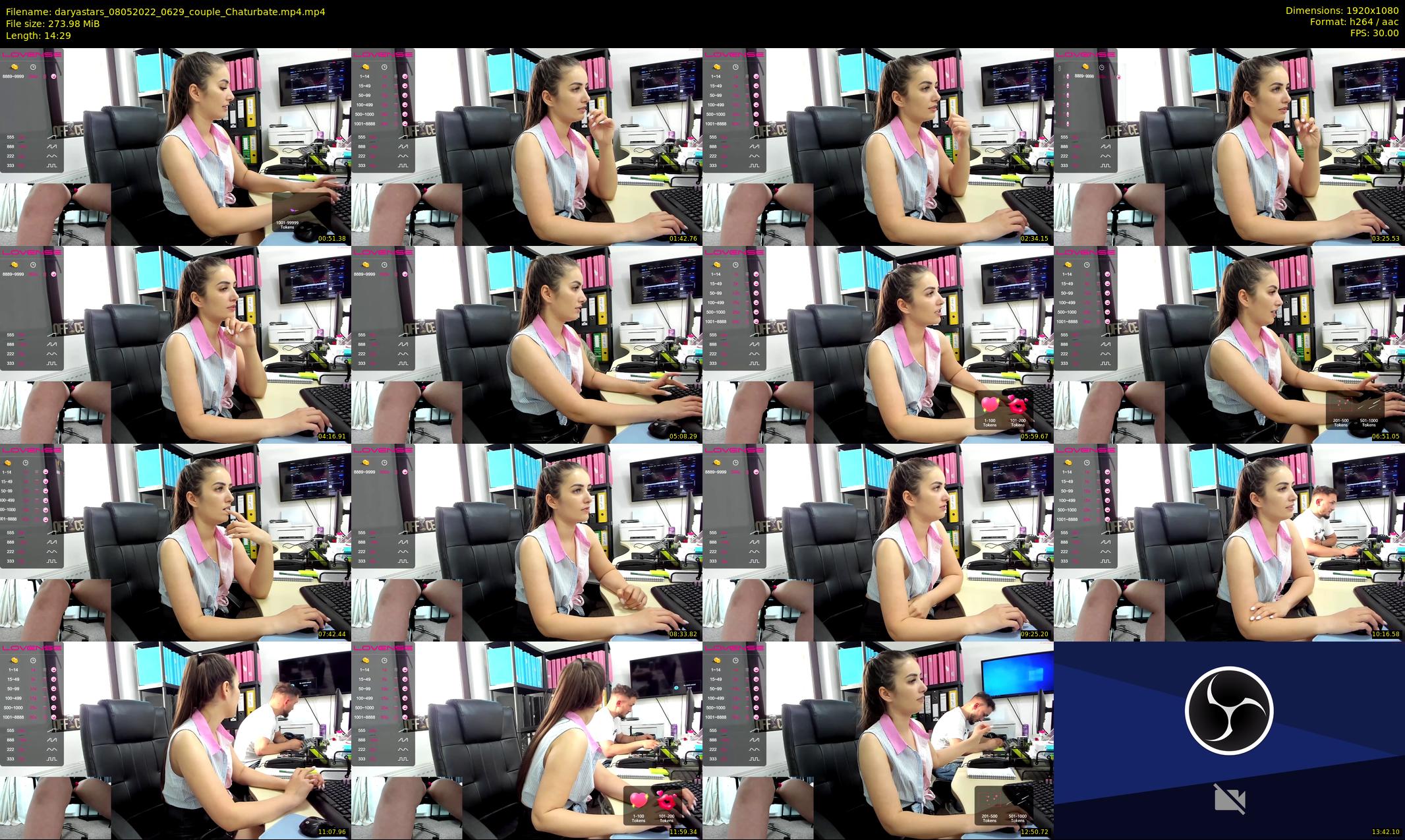 daryastars — 15 minute Chaturbate couple cam show recording, 1080p, May 8, 2022