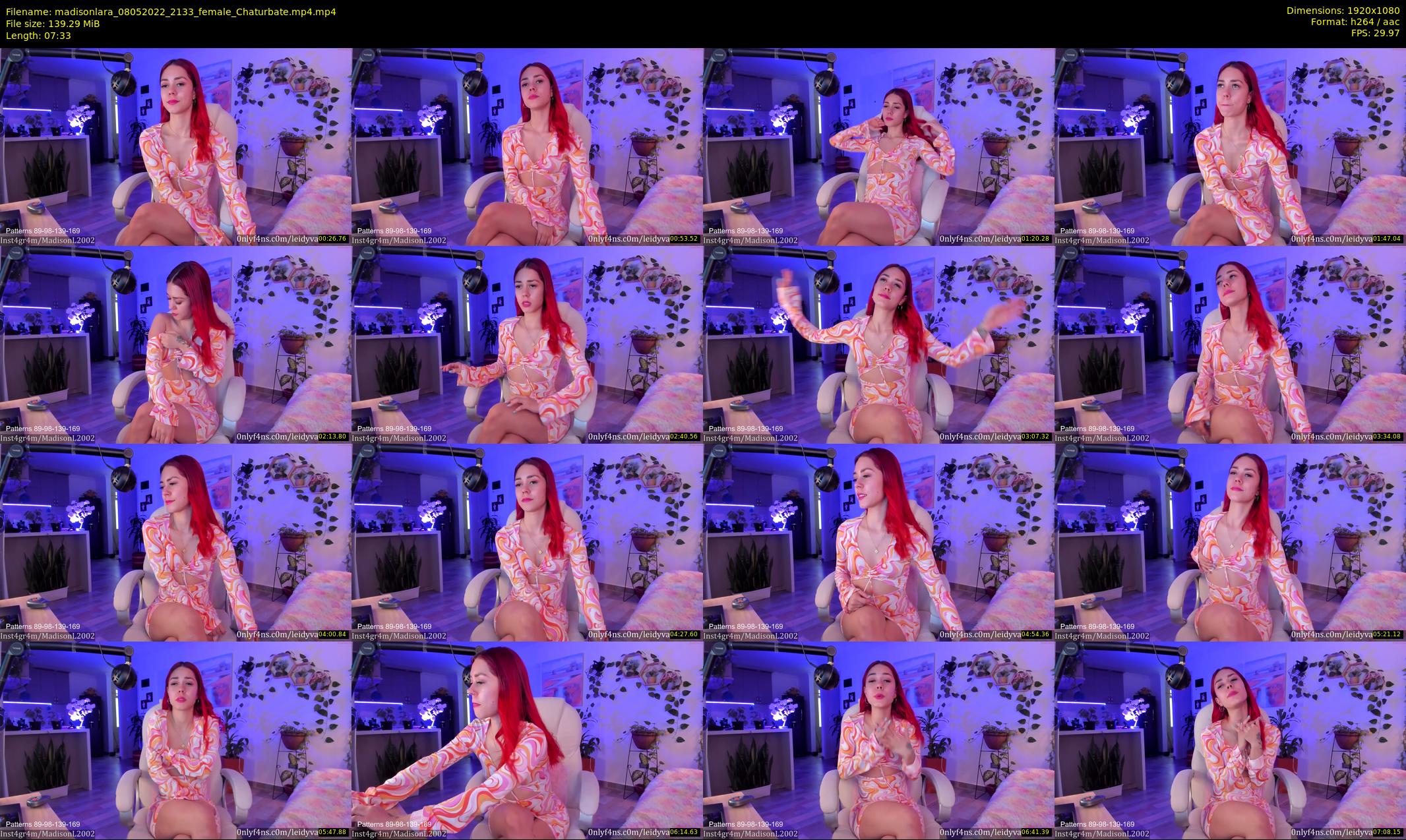madisonlara — 8 minute Chaturbate female cam show recording, 1080p, May 8, 2022