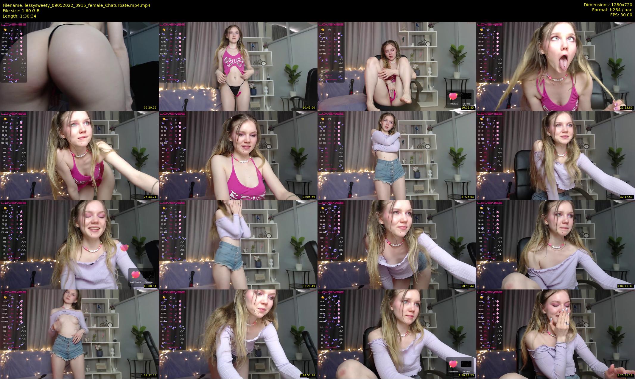 lessysweety — 91 minute Chaturbate female cam show recording, 720p, May 9, 2022