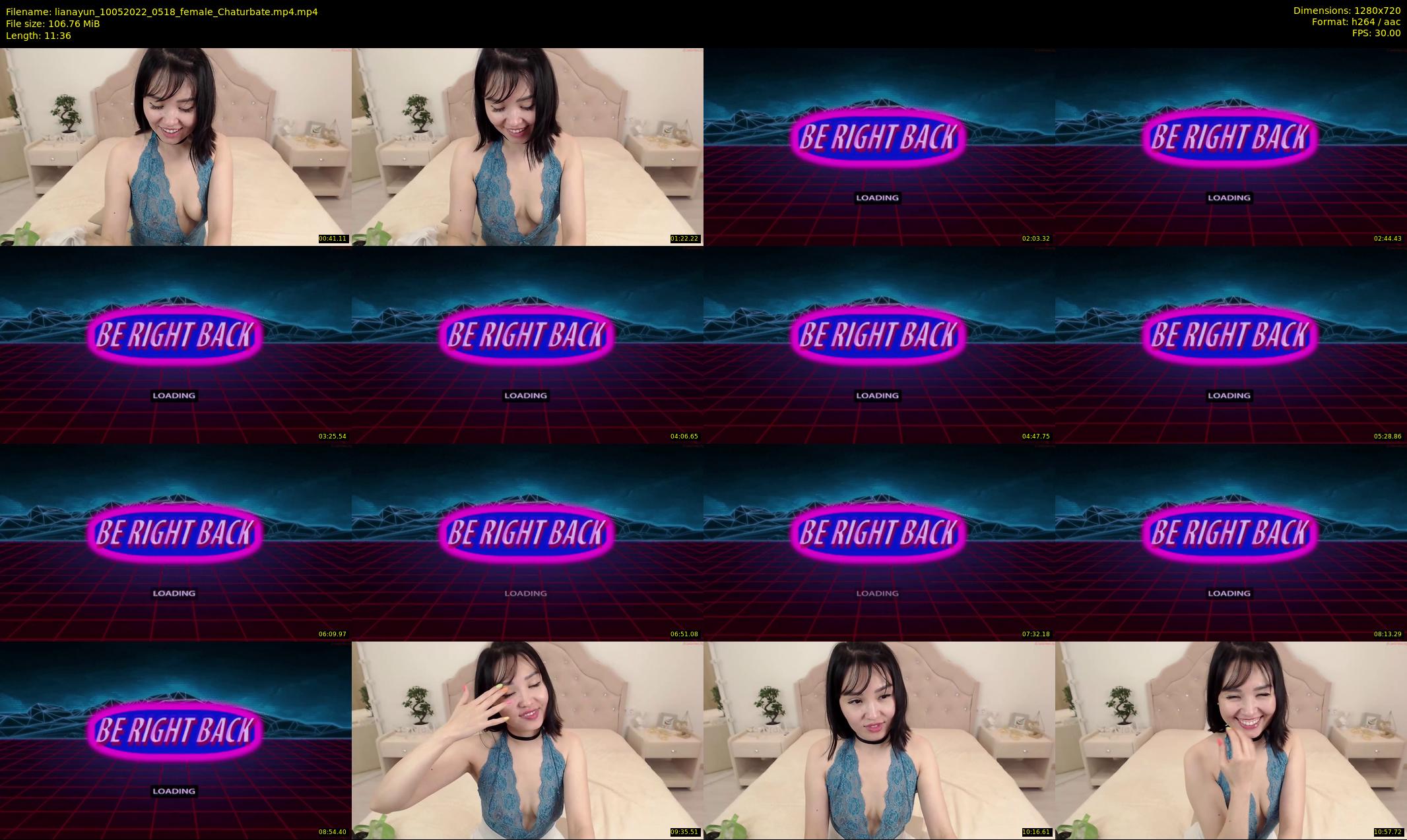lianayun — 12 minute Chaturbate female cam show recording, 720p, May 10, 2022