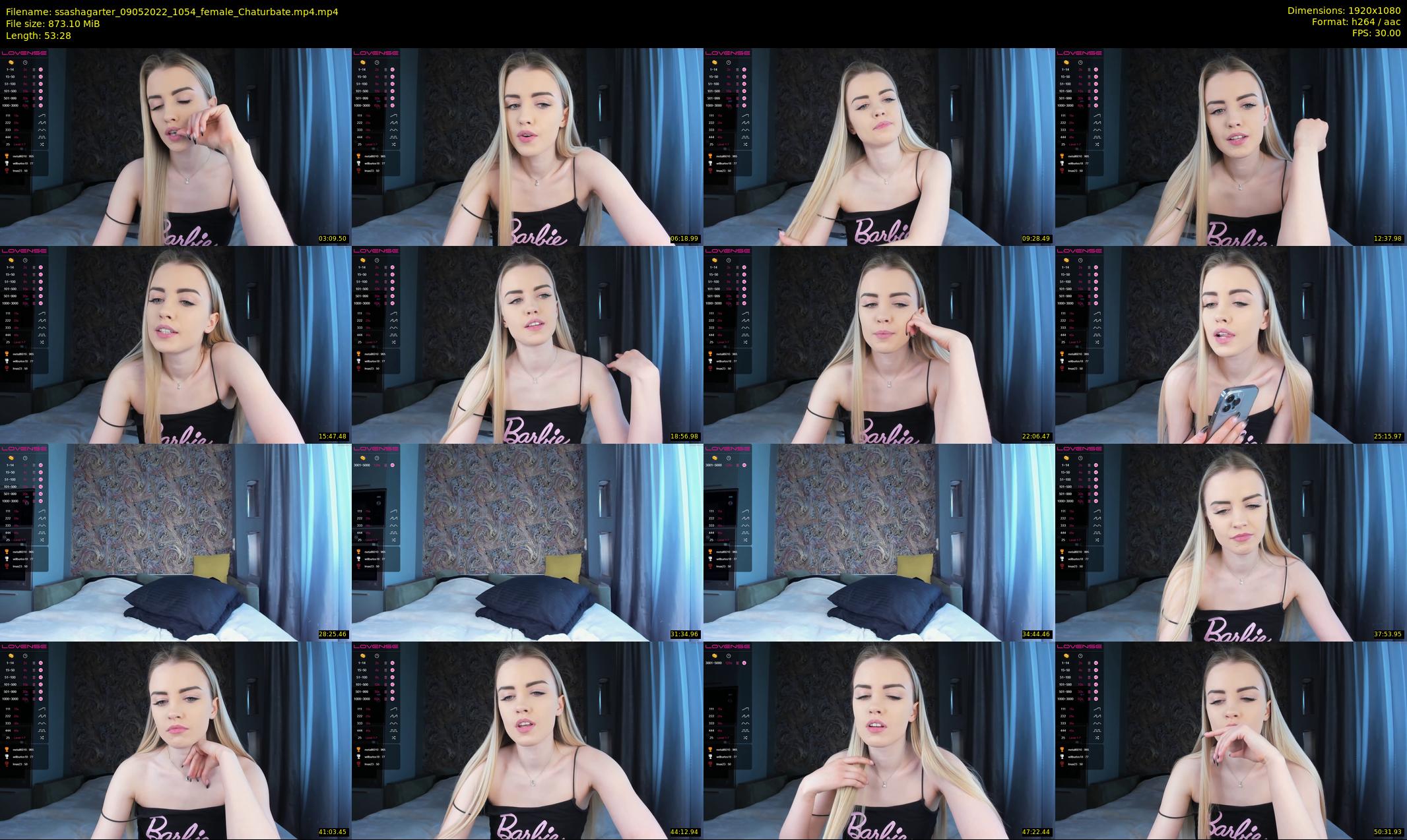 ssashagarter — 54 minute Chaturbate female cam show recording, 1080p, May 9, 2022